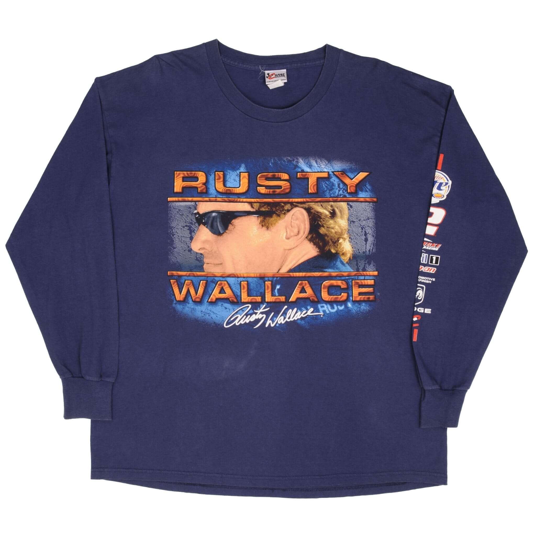 Vintage Nascar Rusty Wallace Live To Race Race To Live 1990s Long Sleeve Tee Shirt Size XL
