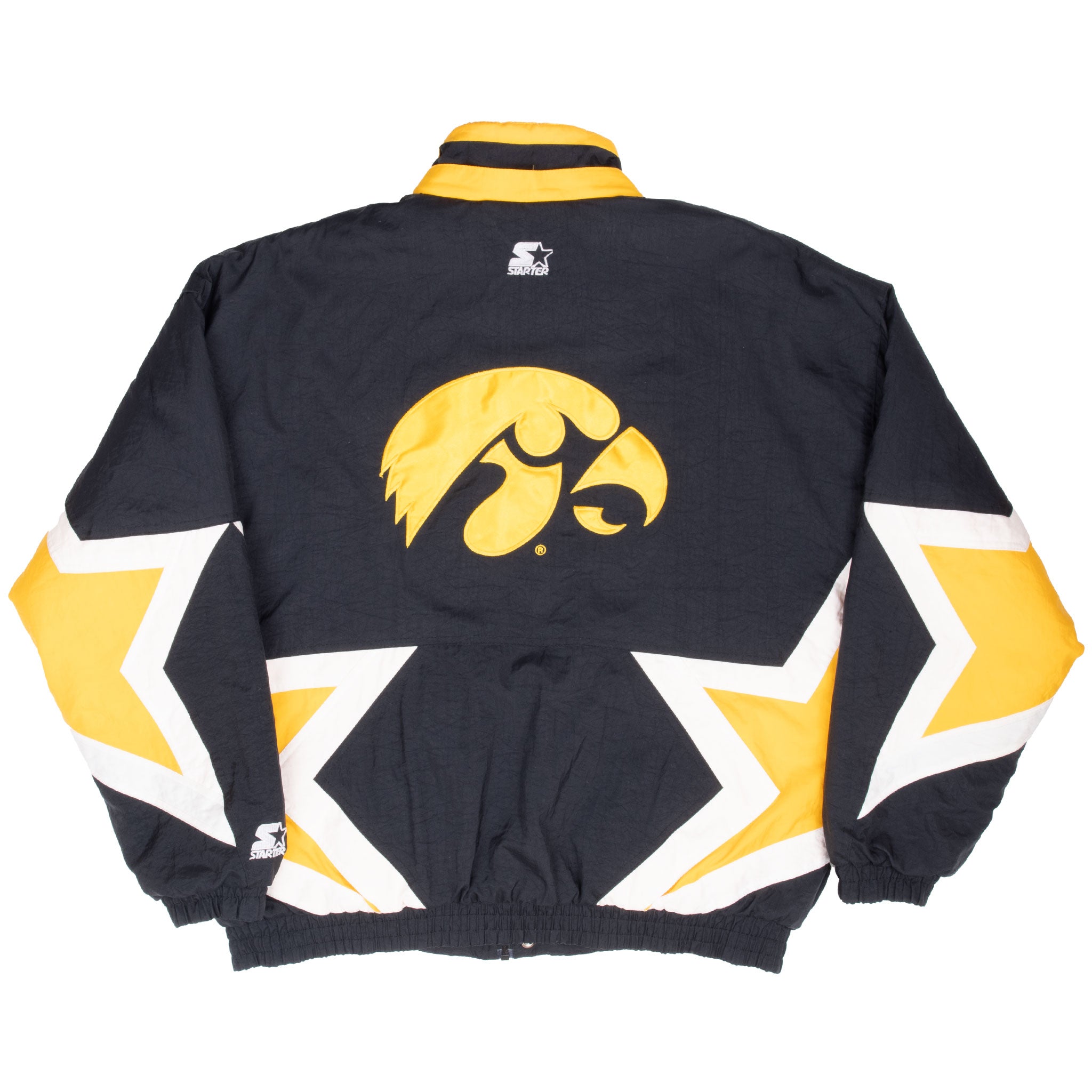 Vintage Ncaa Iowa Hawkeyes Starter Heavy Windbreaker Jacket 1990S Size Large
