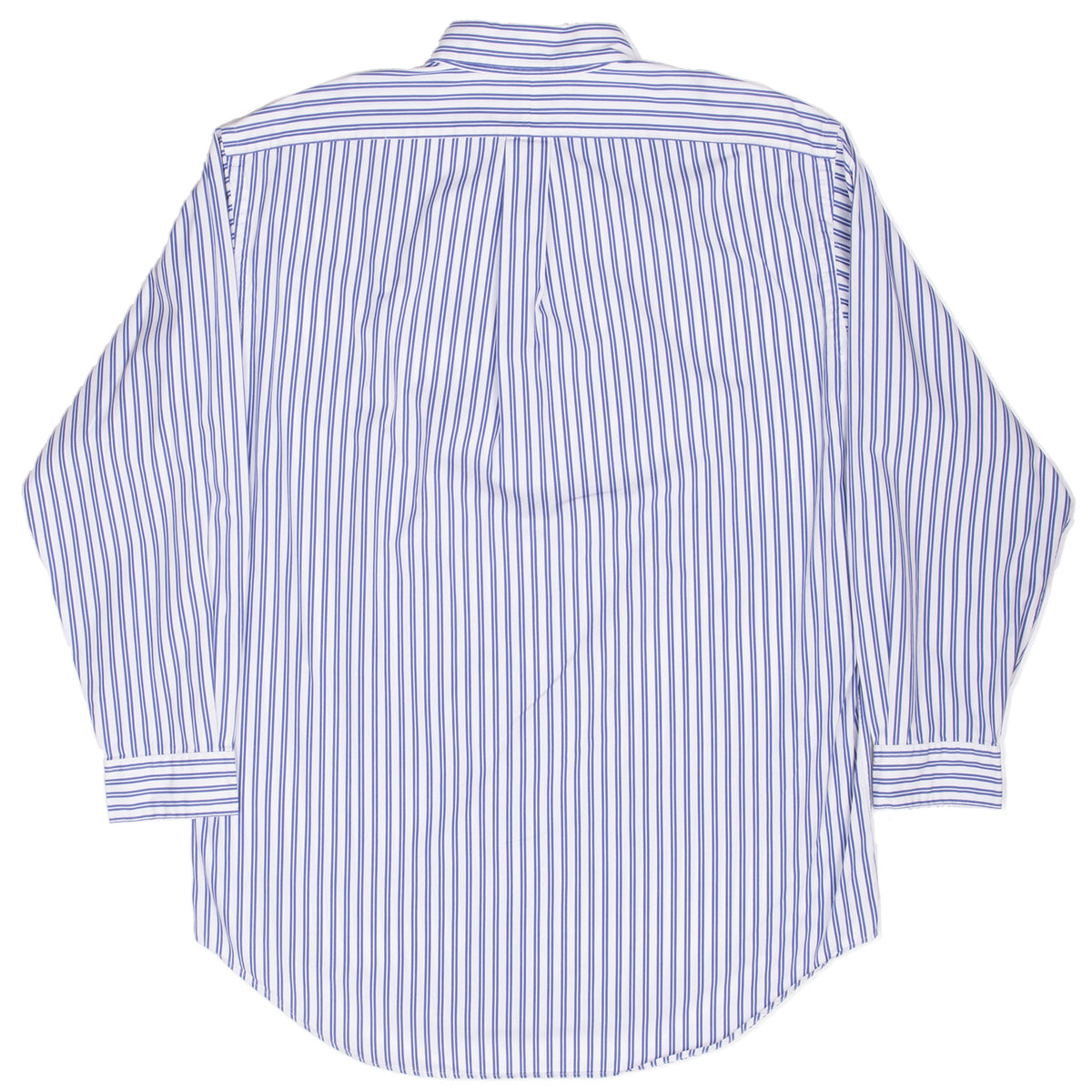 Vintage Ralph Lauren Blue Striped Shirt 1990S Size Medium 16 X 32 - 33