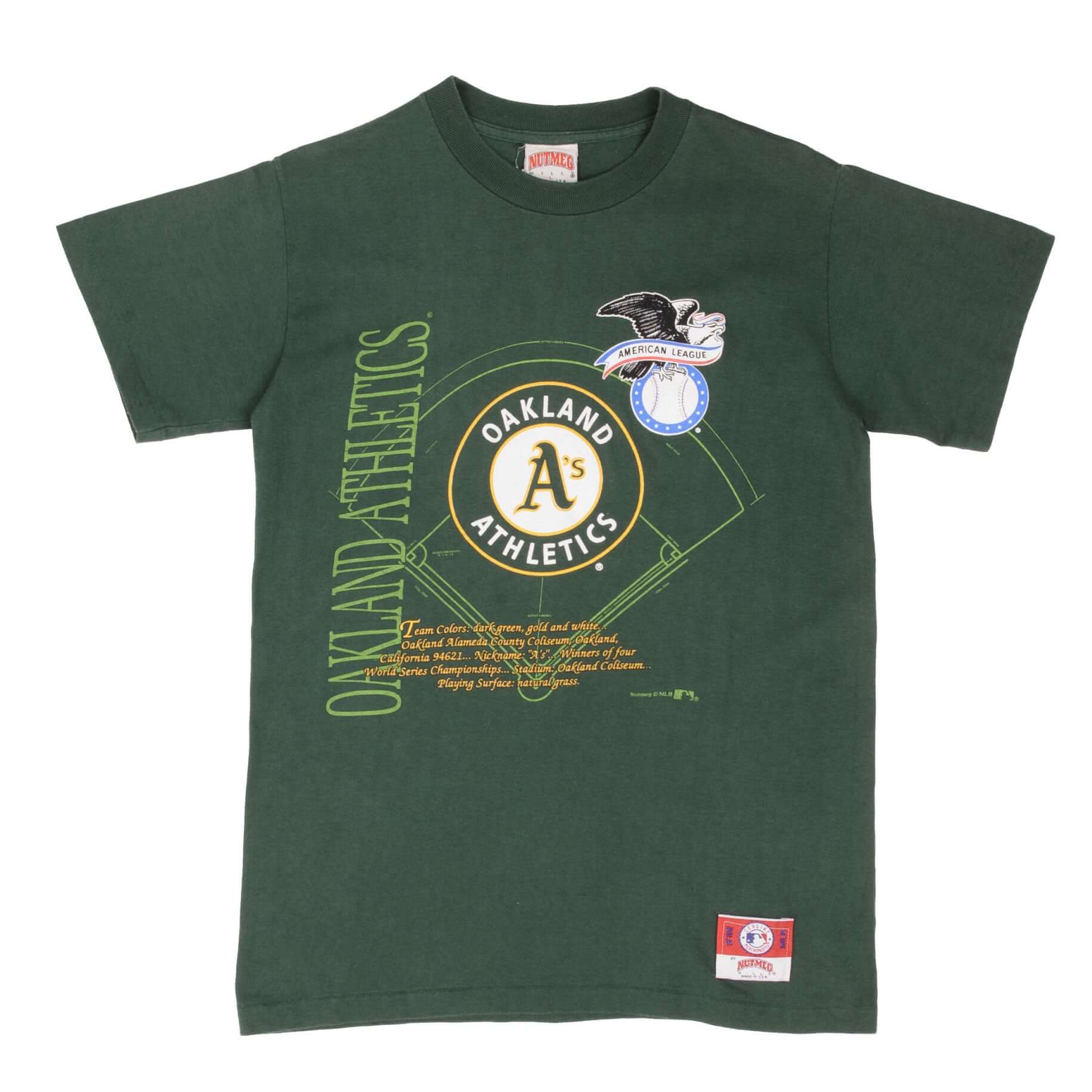 Vintage Mlb Oakland Athletics 1990S Tee Shirt Size Small Made In USA With Single Stitch Sleeves
