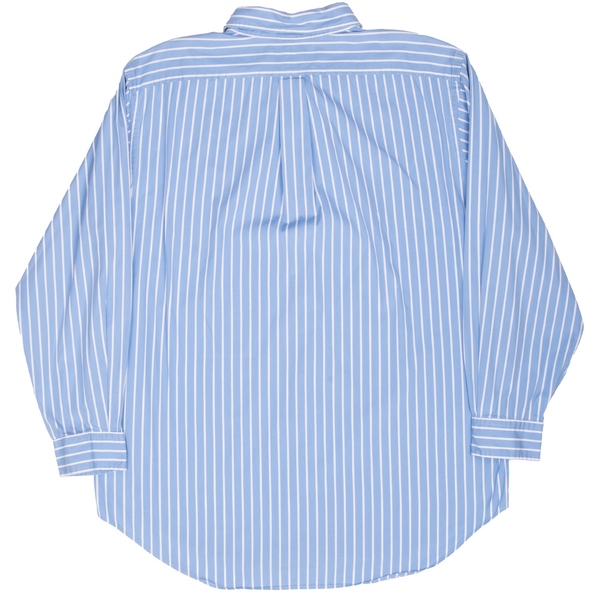 Vintage Ralph Lauren Blue Striped Shirt 1990S Size Large 16 1/2 X 32- 33