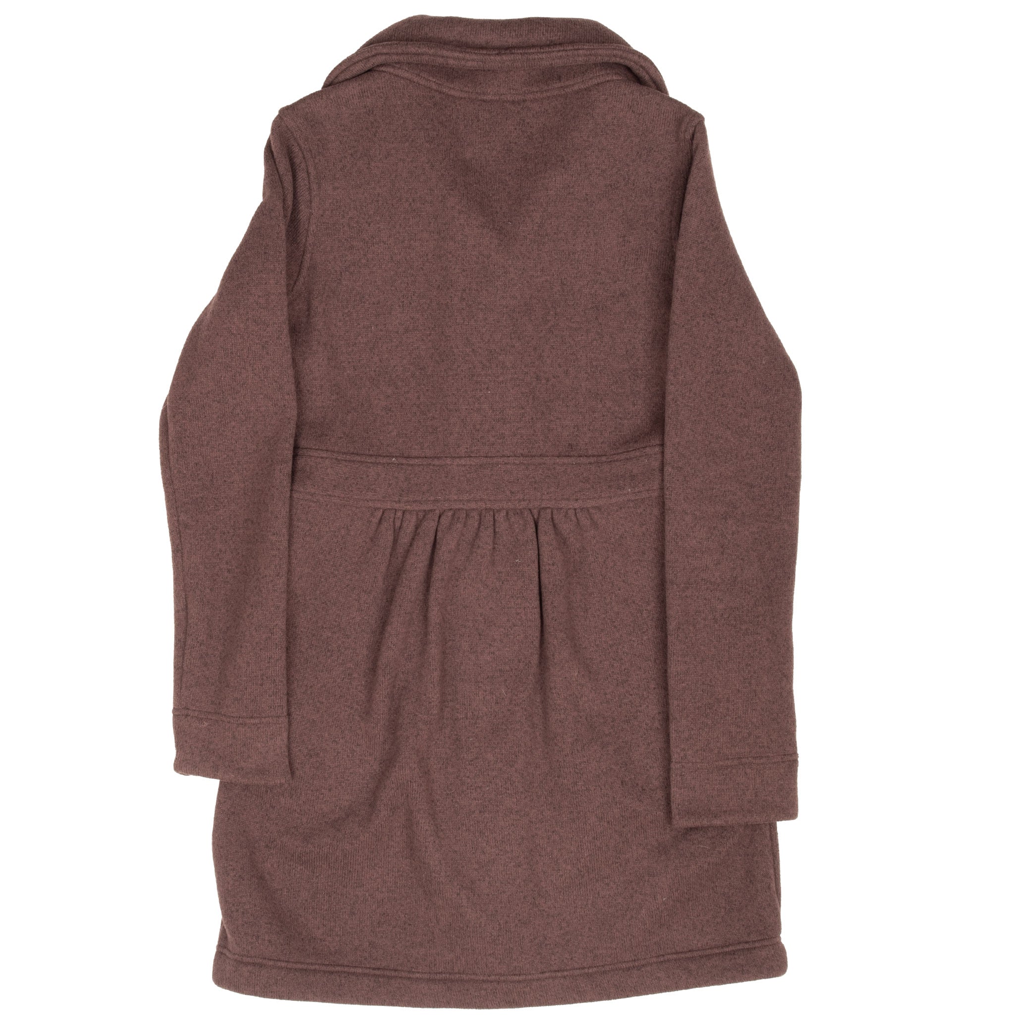 Back of women's Patagonia Better Sweater fleece coat in Java brown