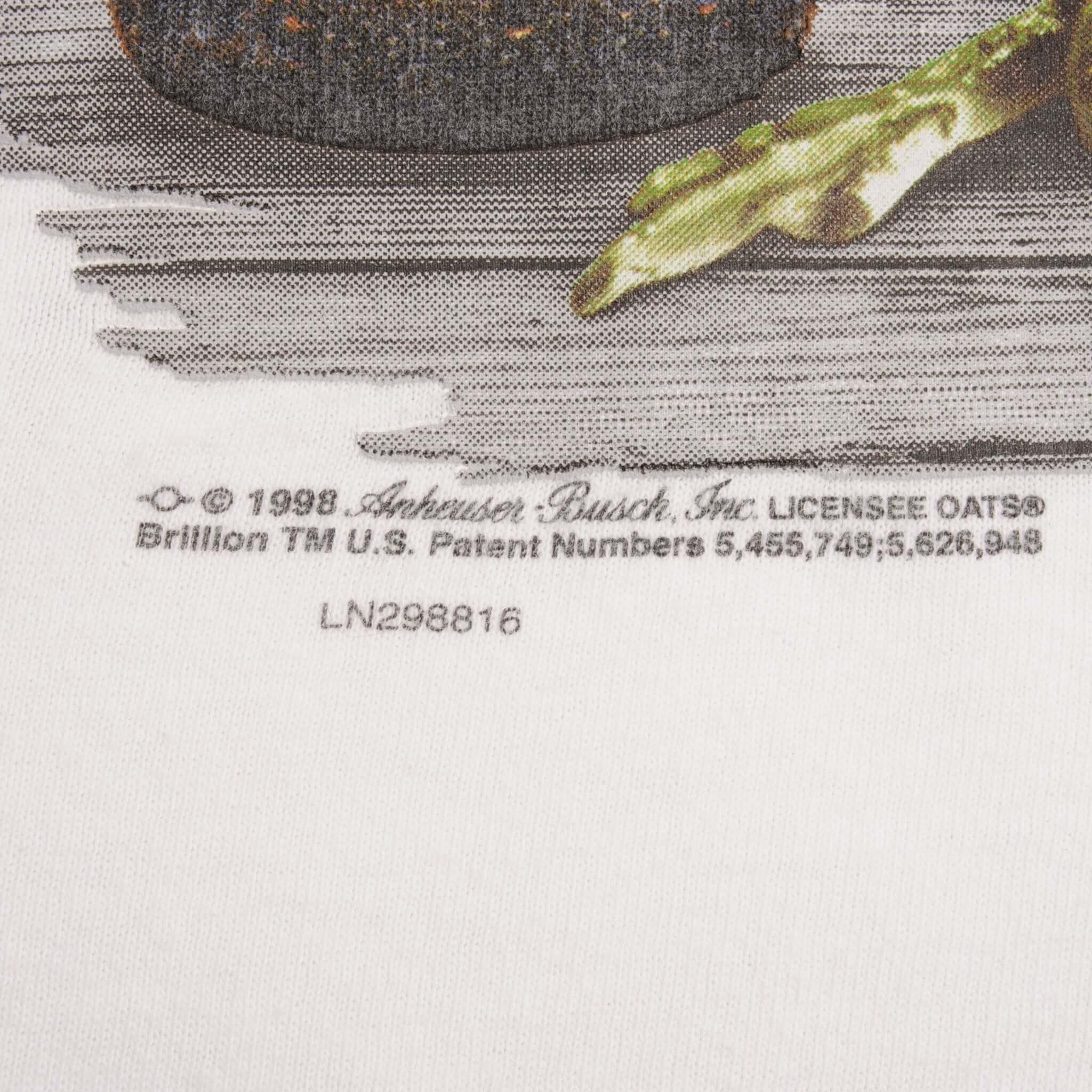 Vintage Budweiser Frog Tee Shirt 1998 Size XL Made In Usa