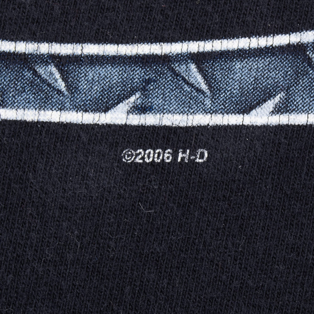 Close-up of 2006 H-D copyright mark beneath the shirt graphic