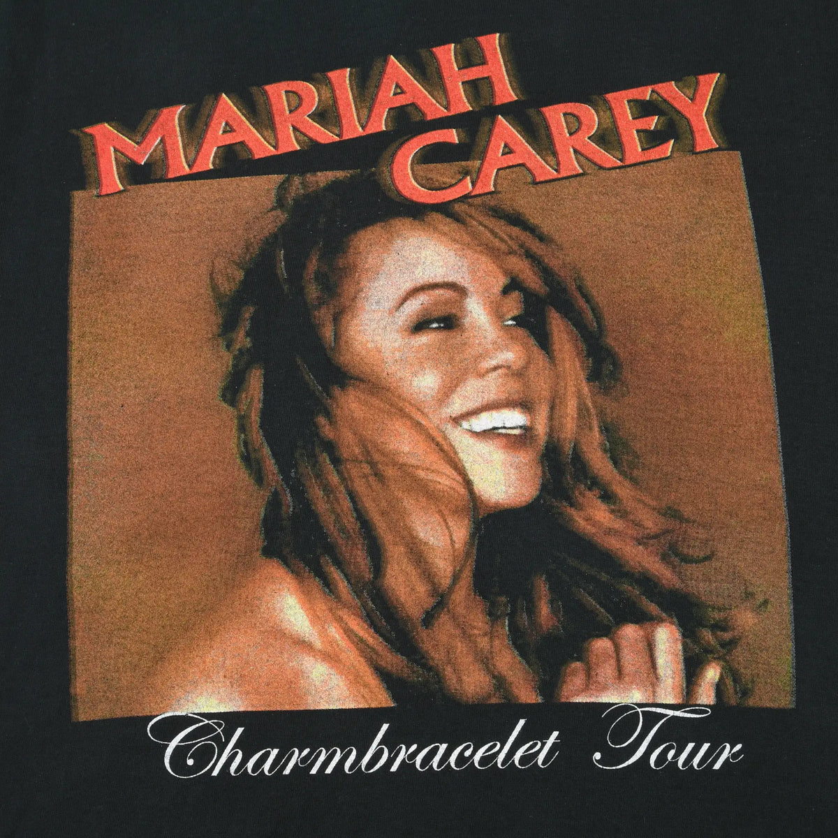 Close-up of front Mariah Carey portrait print with Charmbracelet Tour script