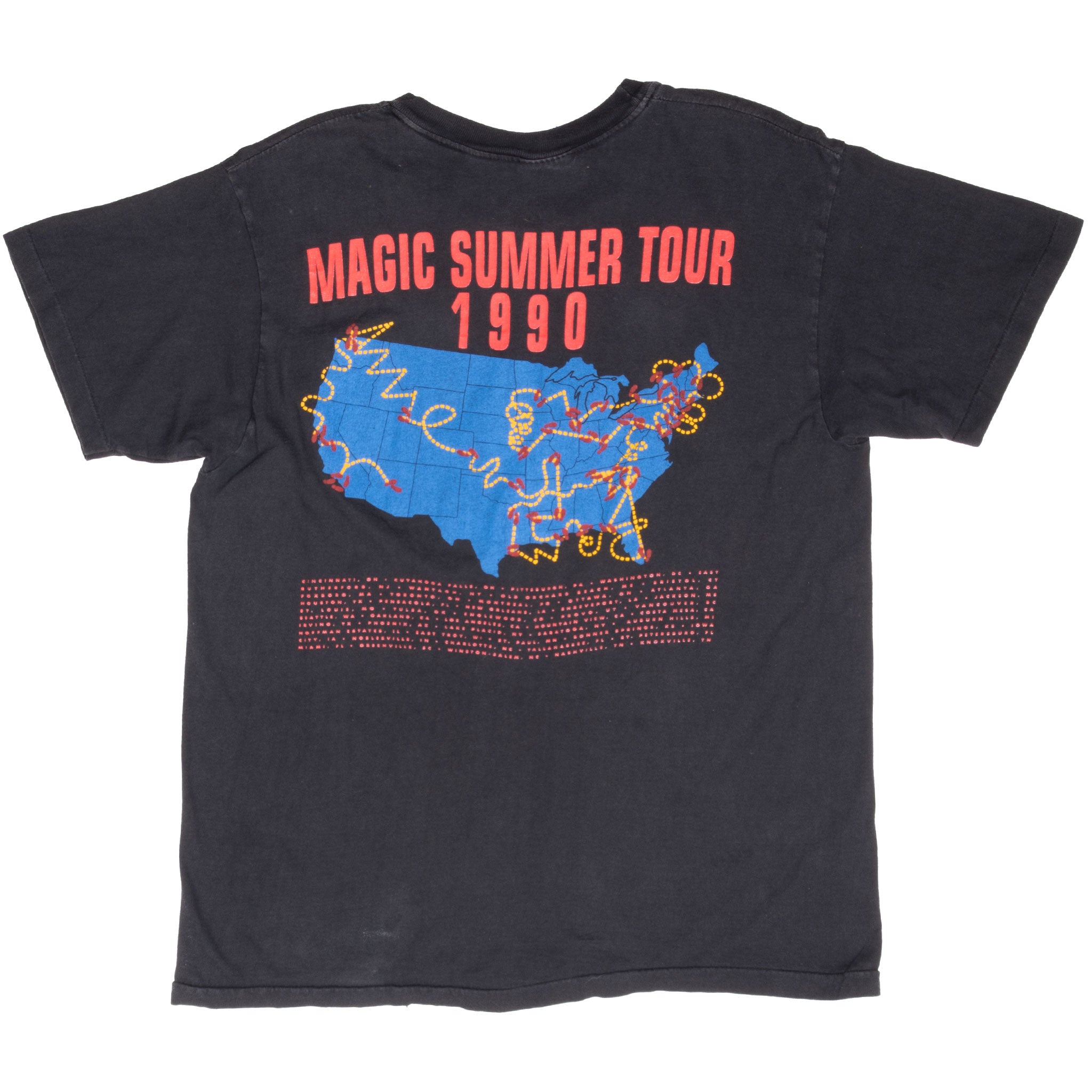 Vintage New Kids On The Block Magic Summer Tour 1990 Tee Shirt Size Medium Made In Usa With Single Stitch Sleeves