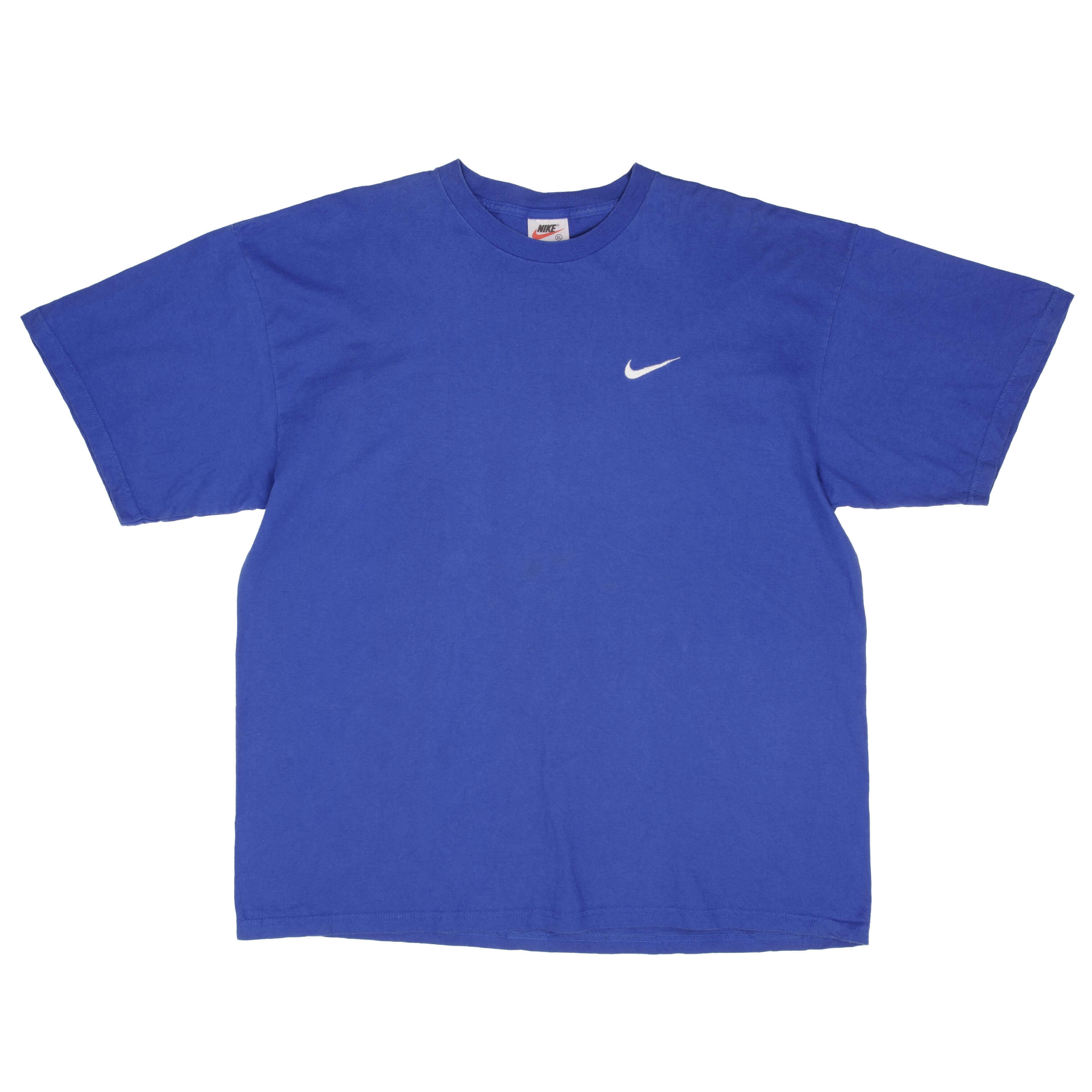 Vintage Nike Classic Swoosh Blue Tee Shirt Size 1990s Size XL Made In USA