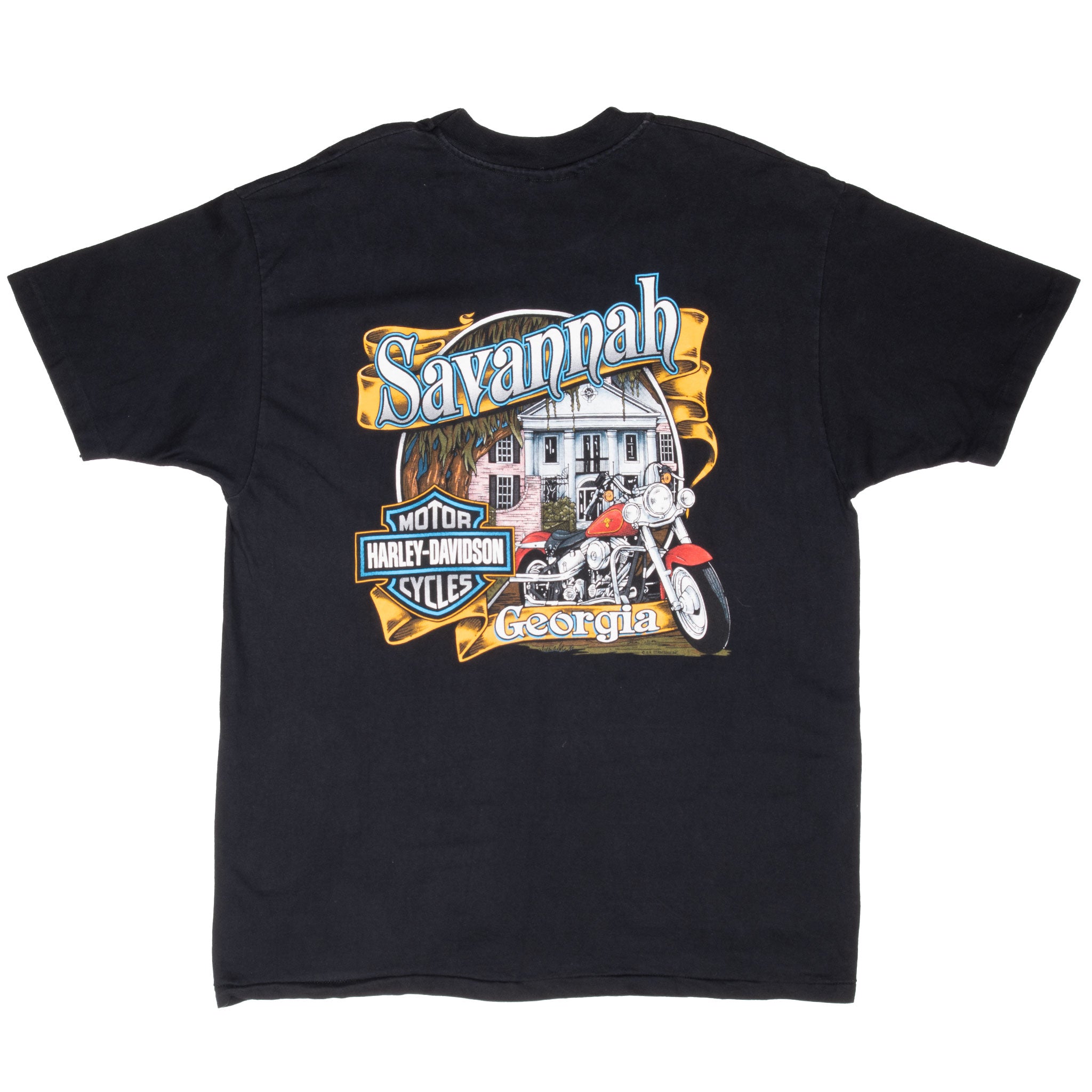 Vintage Harley Davidson Savannah Tee Shirt 1996 Size XL Made In Usa With Single Stitch Sleeves