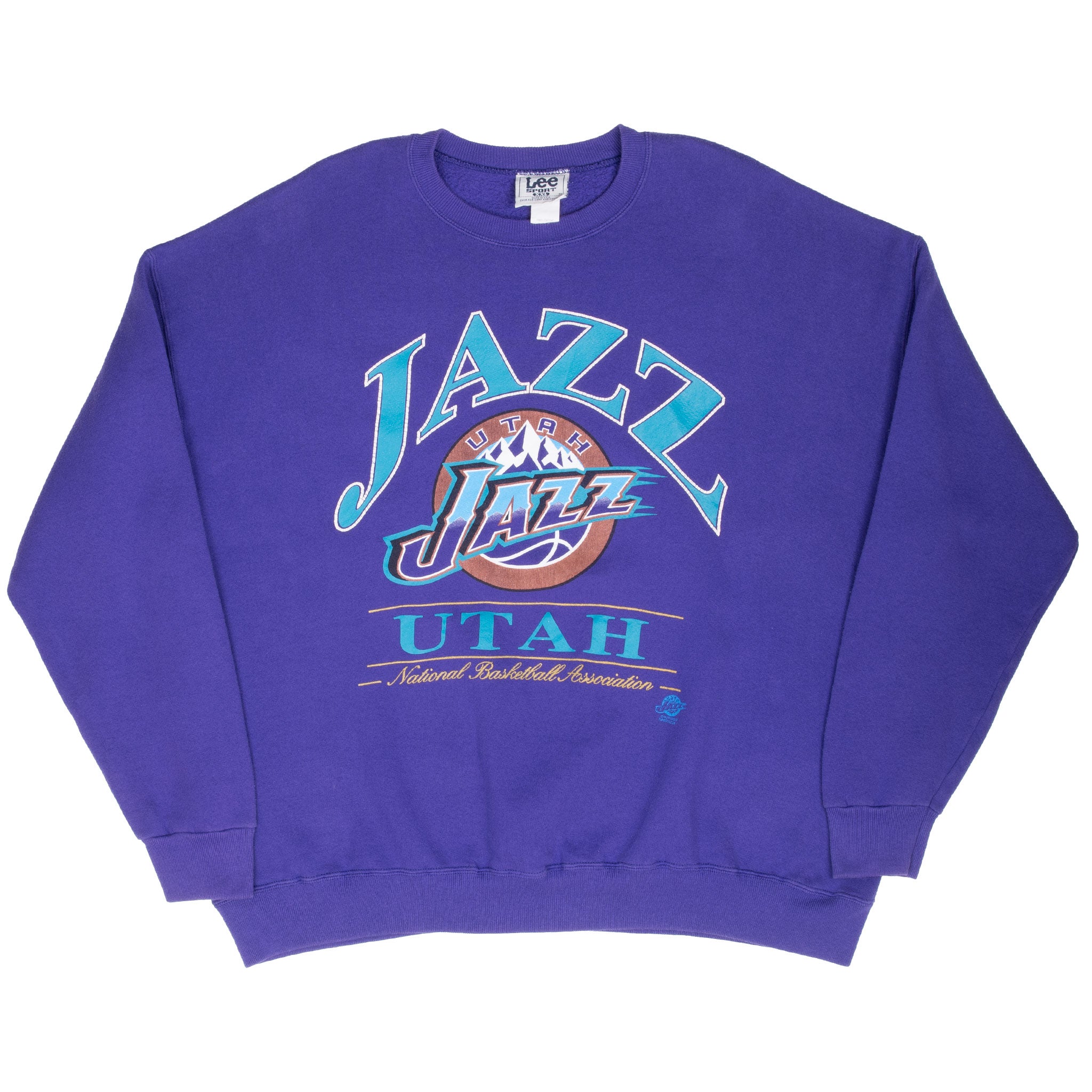 Vintage Nba Utah Jazz Purple Sweatshirt 1990S Size 2Xl Made In Usa