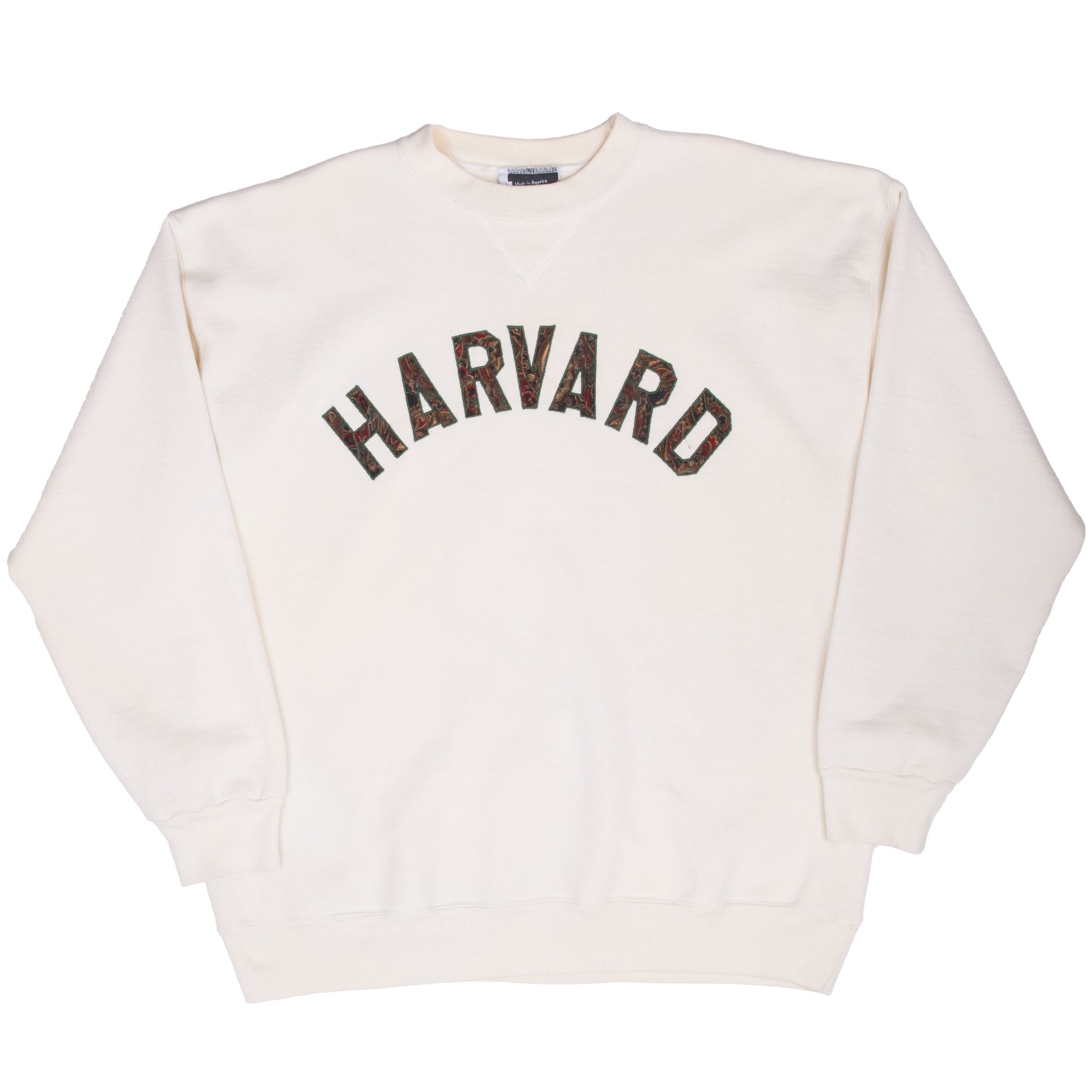 Vintage Harvard University Ivory Sweatshirt 1990S Size XL Made In Usa