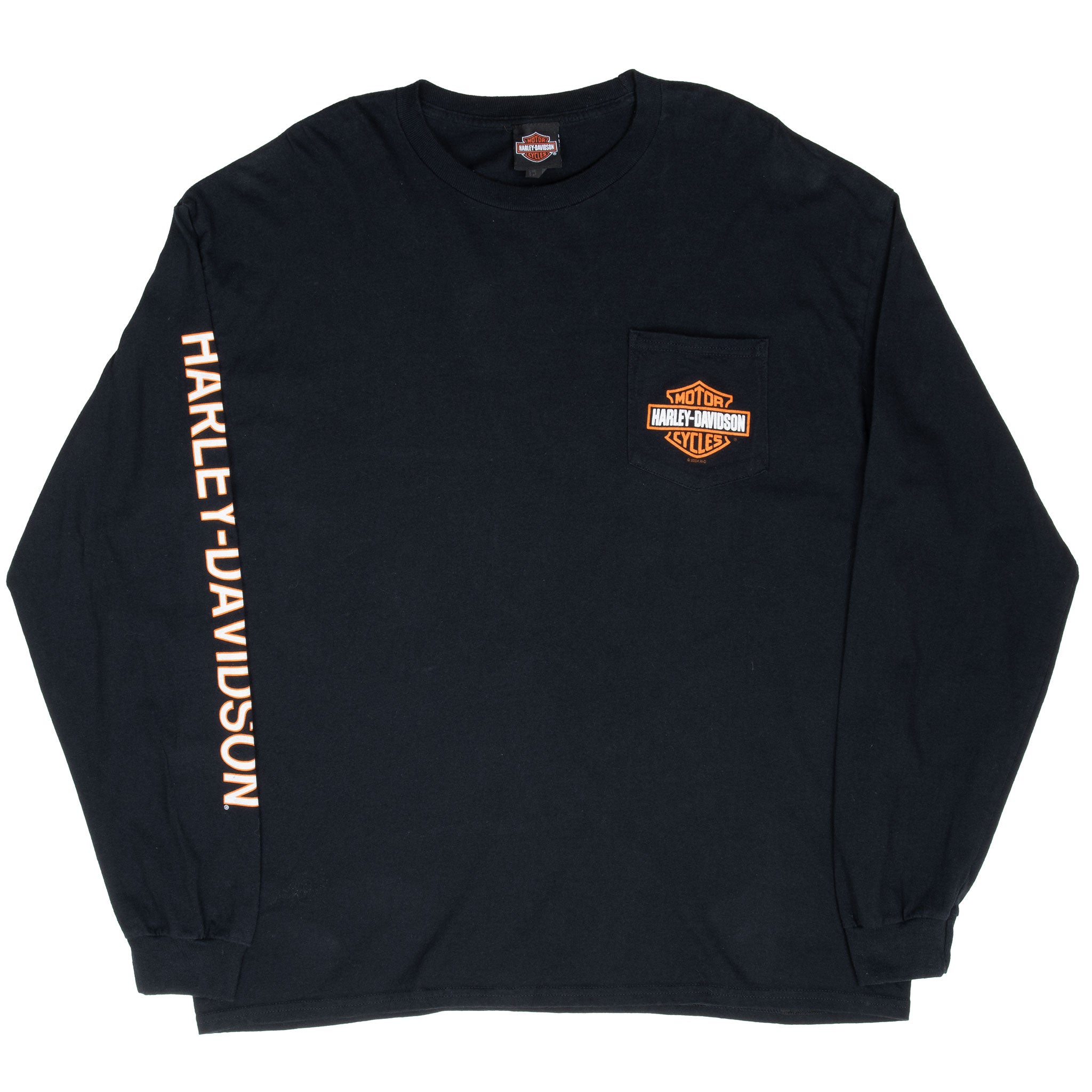 Vintage Harley Davidson Temple Texas Long Sleeve Pocket Tee Shirt Size XL