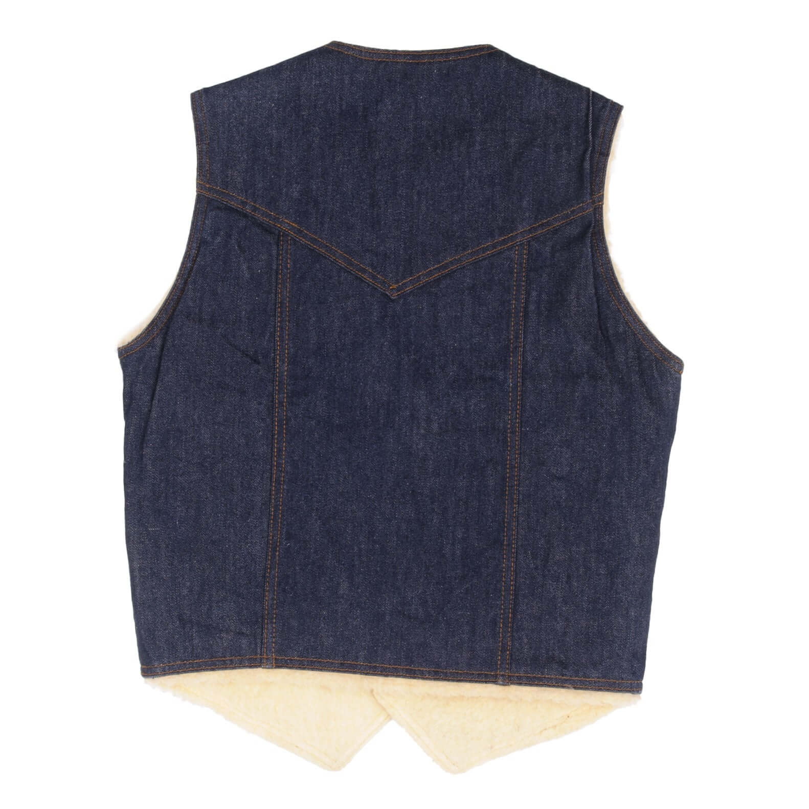 Vintage Big Smith Western Outwear Sherpa Denim Sleeveless Jacket Size Small Made In Usa