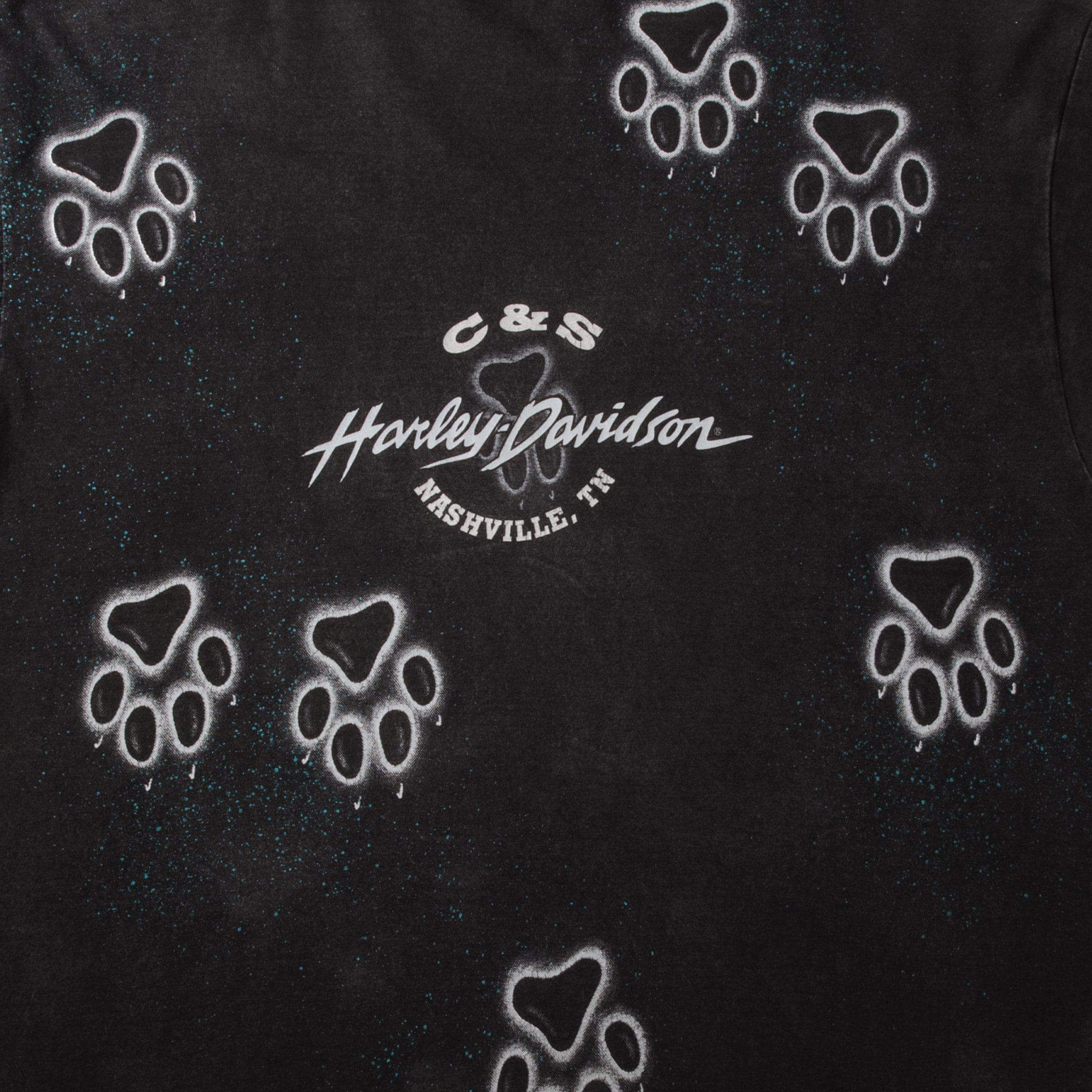 VINTAGE ALL OVER PRINT HARLEY DAVIDSON TEE SHIRT 1990s SIZE LARGE MADE IN USA