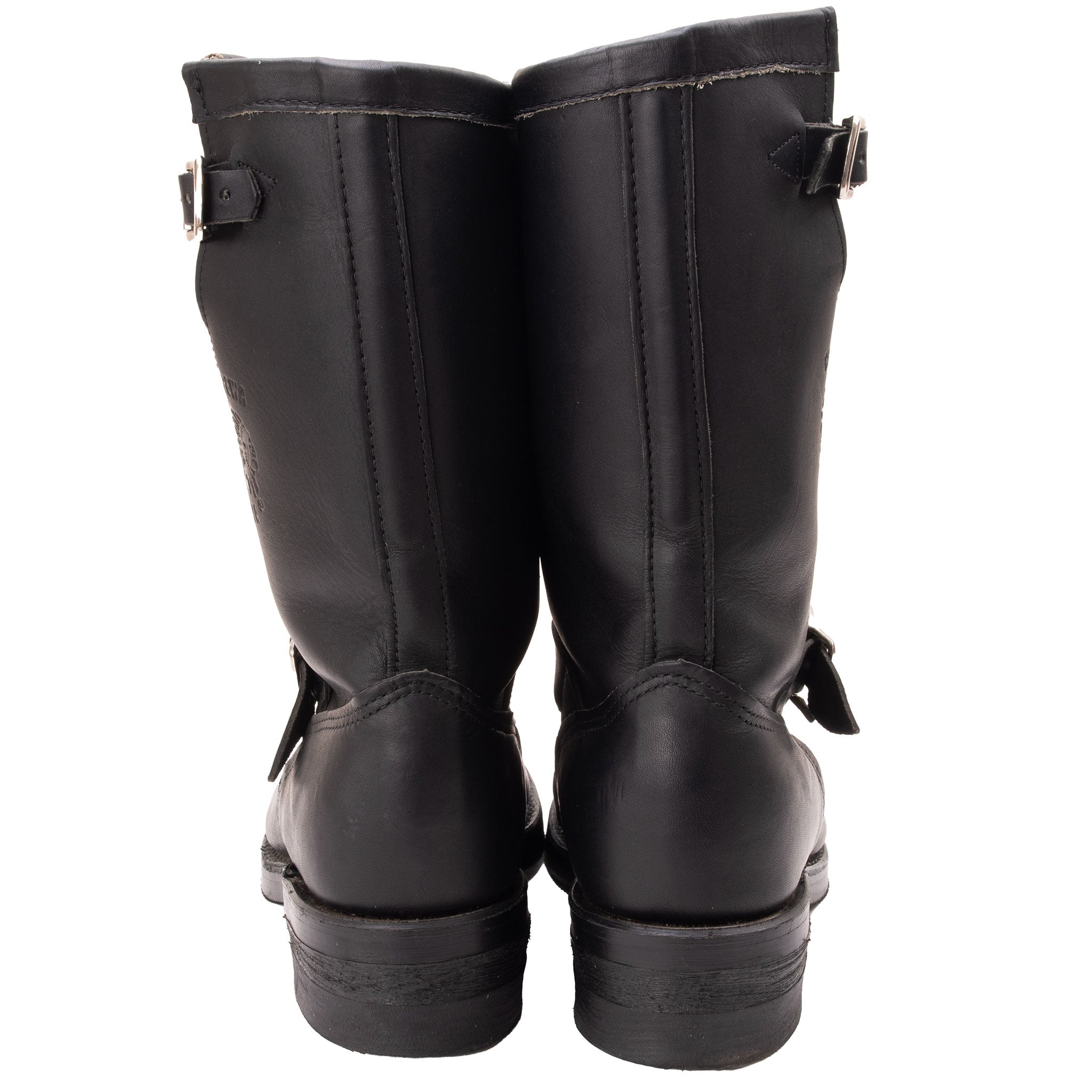 VINTAGE CHIPPEWA STEEL TOE BLACK LEATHER ENGINEER BOOTS SIZE 8.5 MADE IN USA