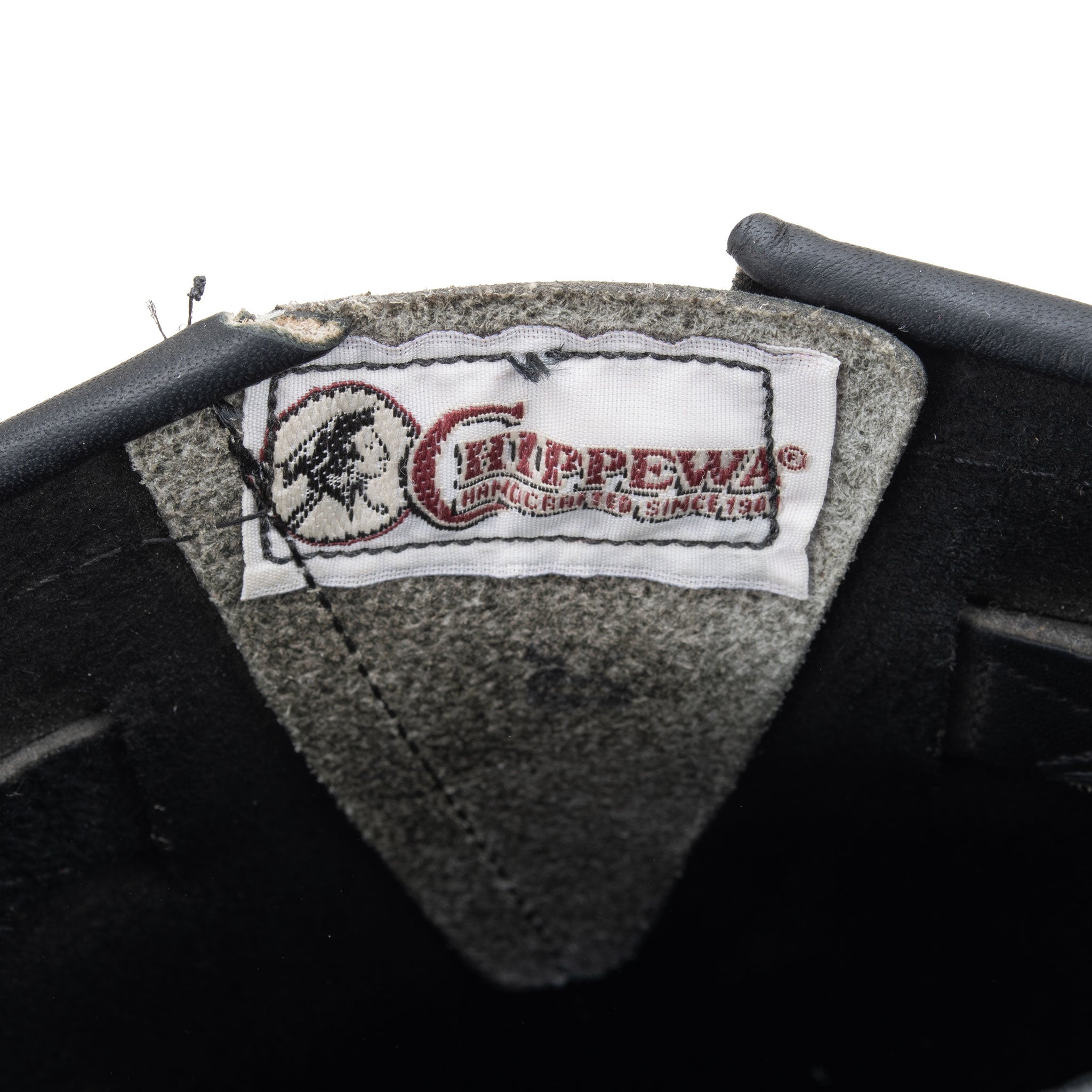 VINTAGE CHIPPEWA STEEL TOE BLACK LEATHER ENGINEER BOOTS SIZE 8.5 MADE IN USA