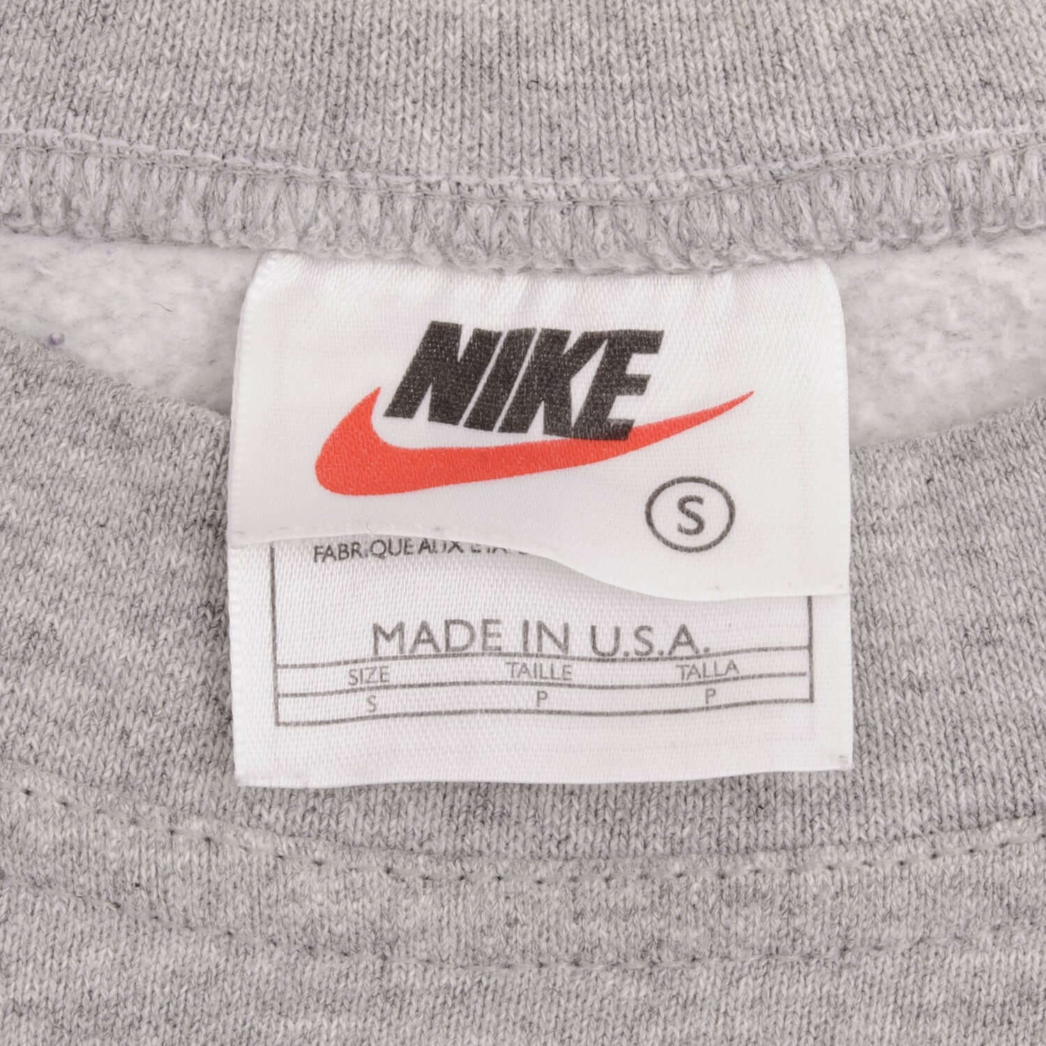 Vintage Nike Swoosh Gray Crewneck Sweatshirt 1990S Size Small