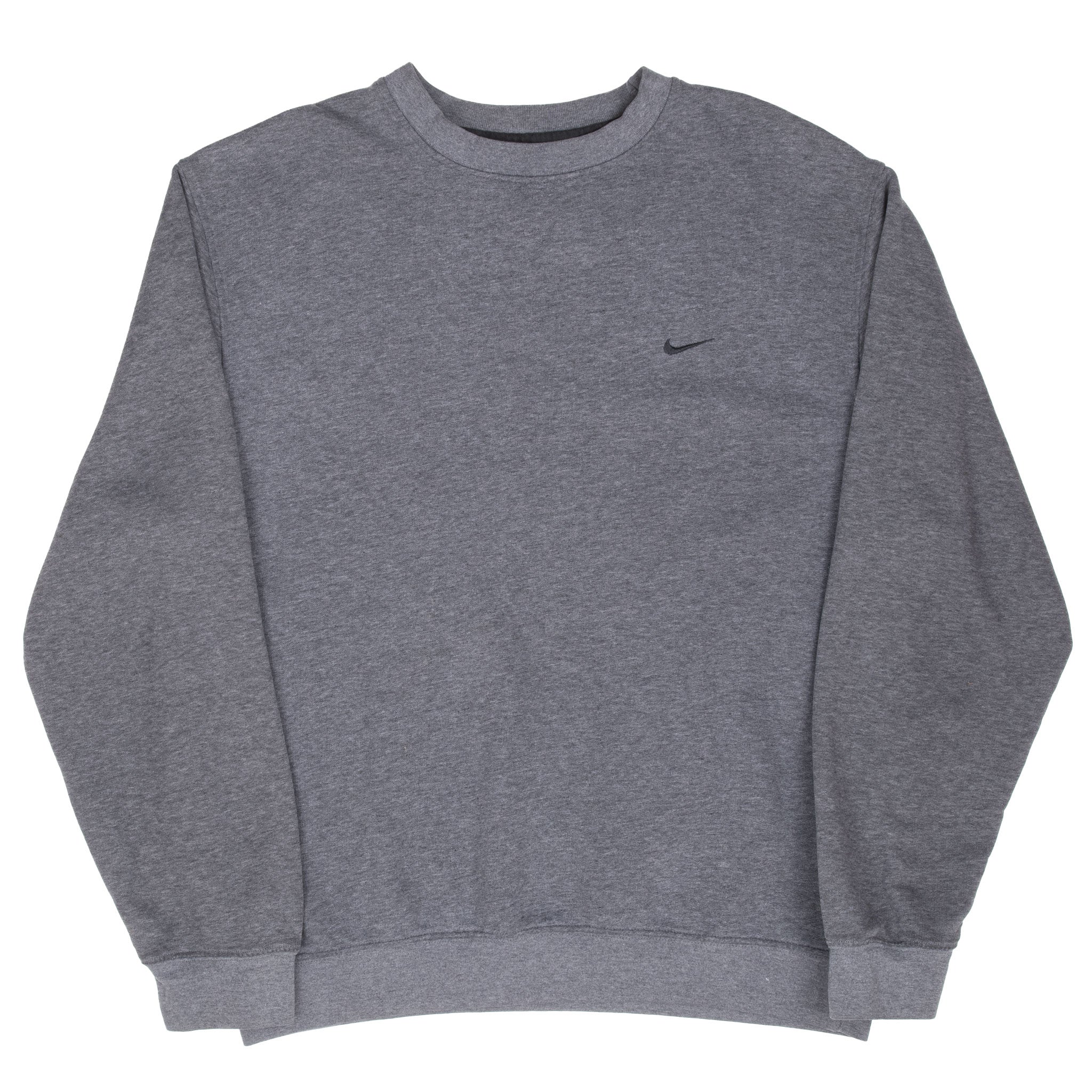 Vintage Nike Classic Swoosh Dark Grey Sweatshirt 2000S Size Large