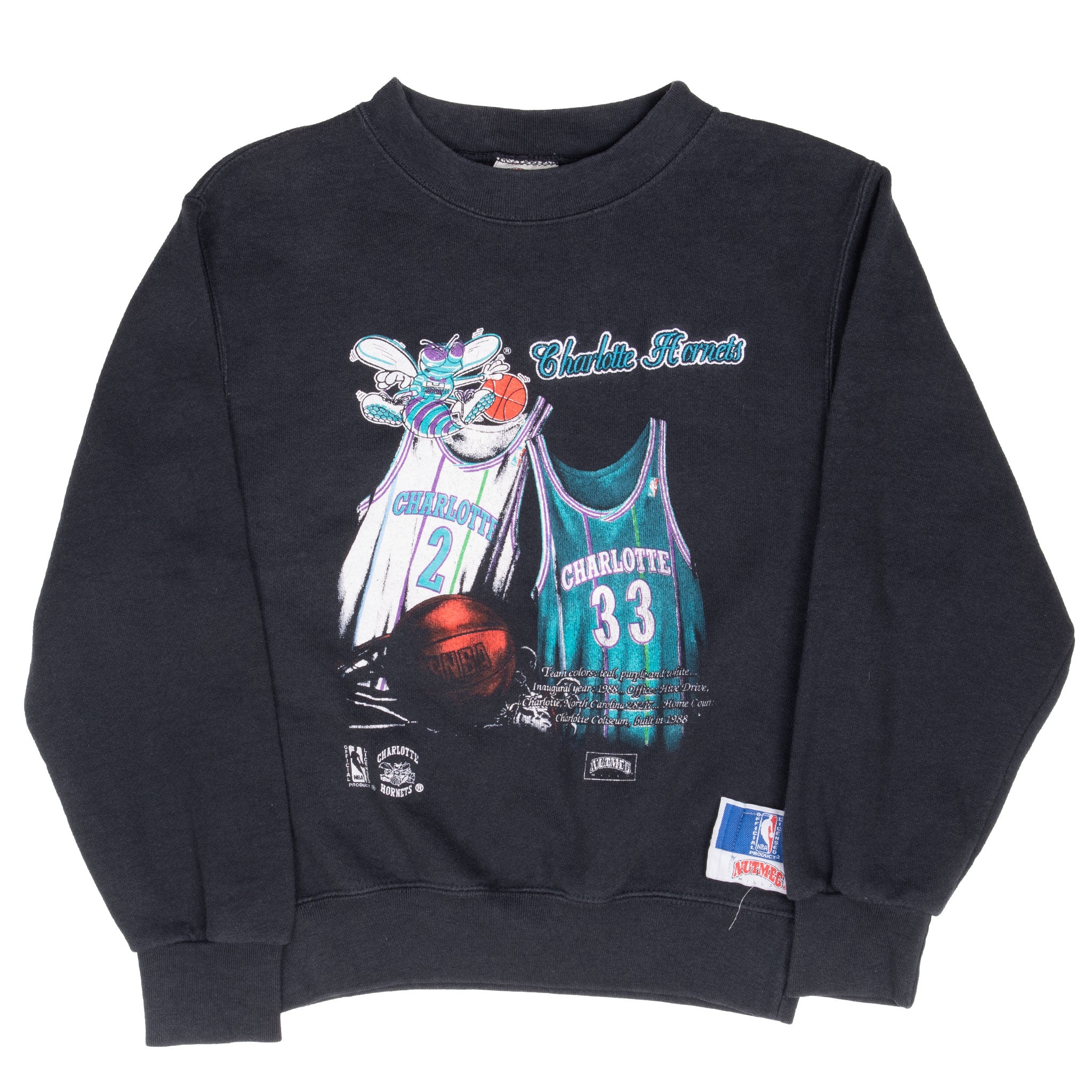 Vintage Nba Charlotte Hornets Sweatshirt Size Medium Youth Made In Usa