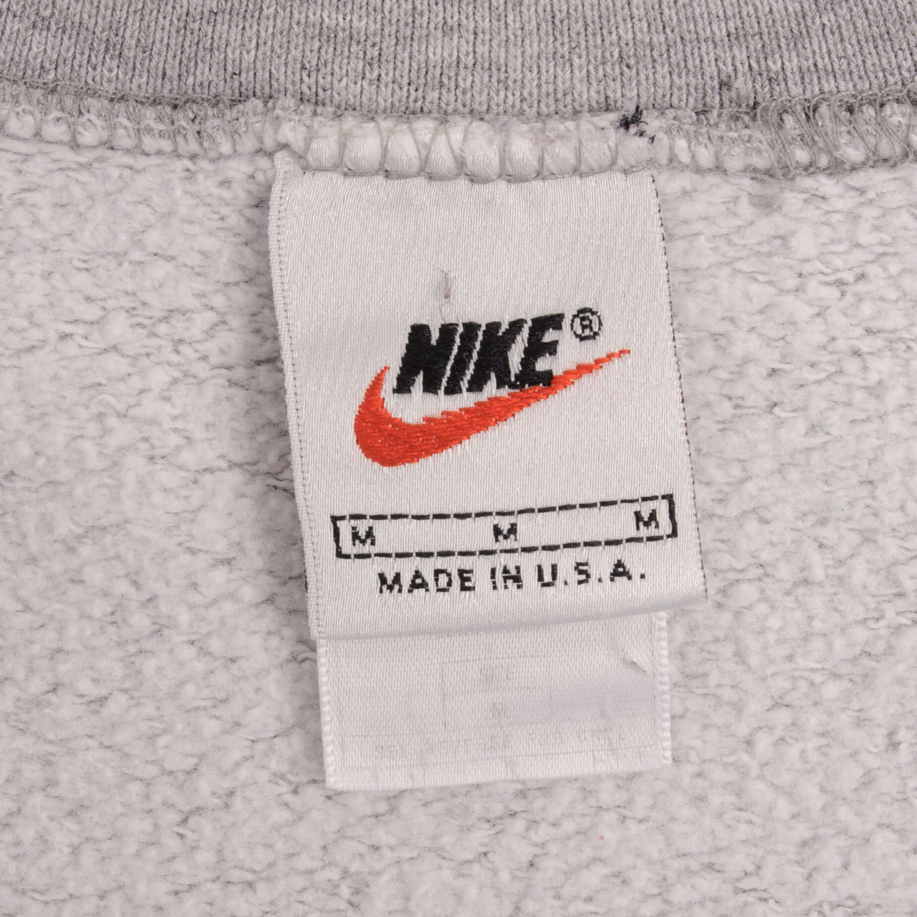 Vintage Nike Athletics Spellout Grey Sweatshirt 1990S Size Medium Made In Usa