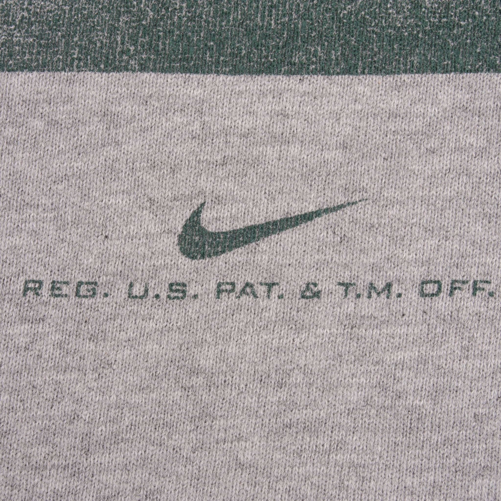 Vintage Nike Athletics Spellout Grey Sweatshirt 1990S Size Medium Made In Usa