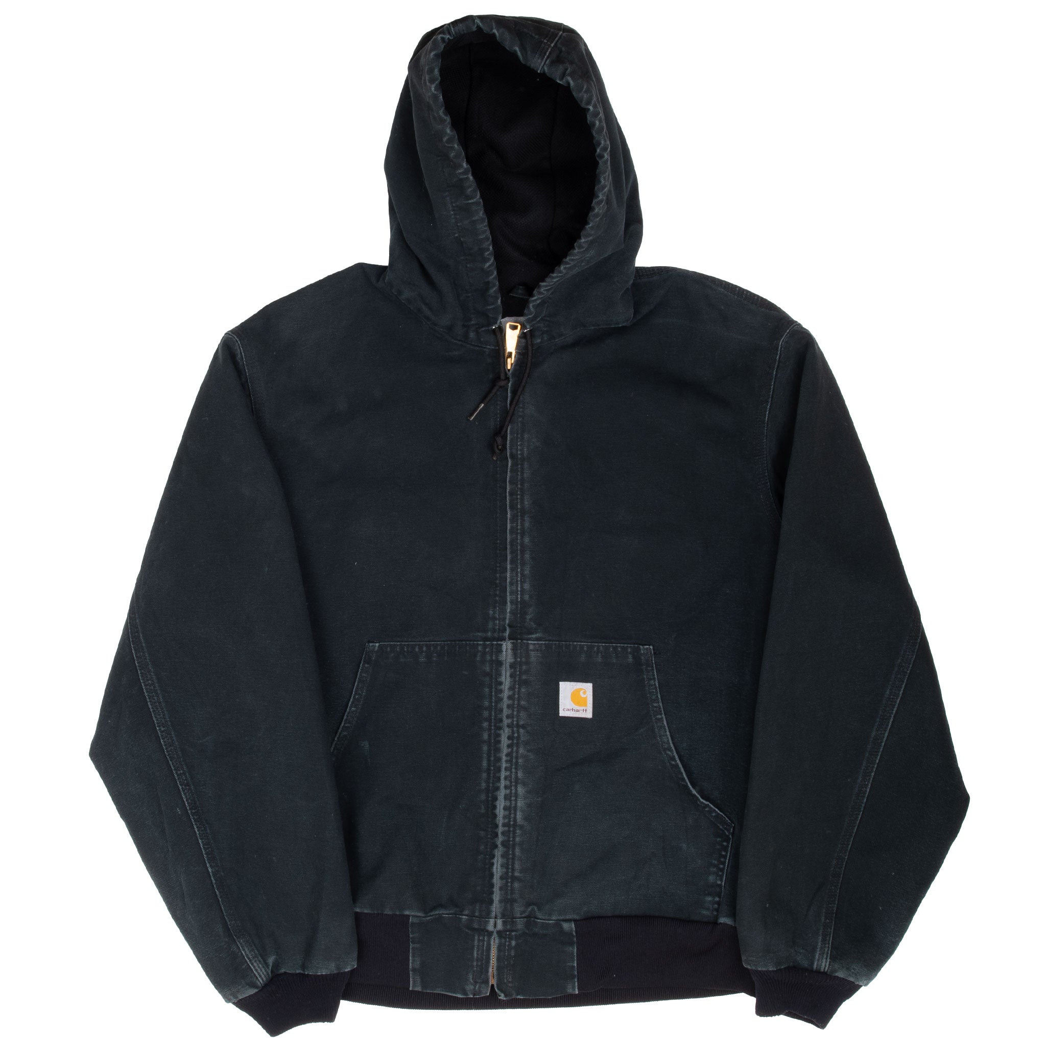 Vintage Carhartt Black Hooded Active Jacket 2006 J131Blk Size Large Made In Usa