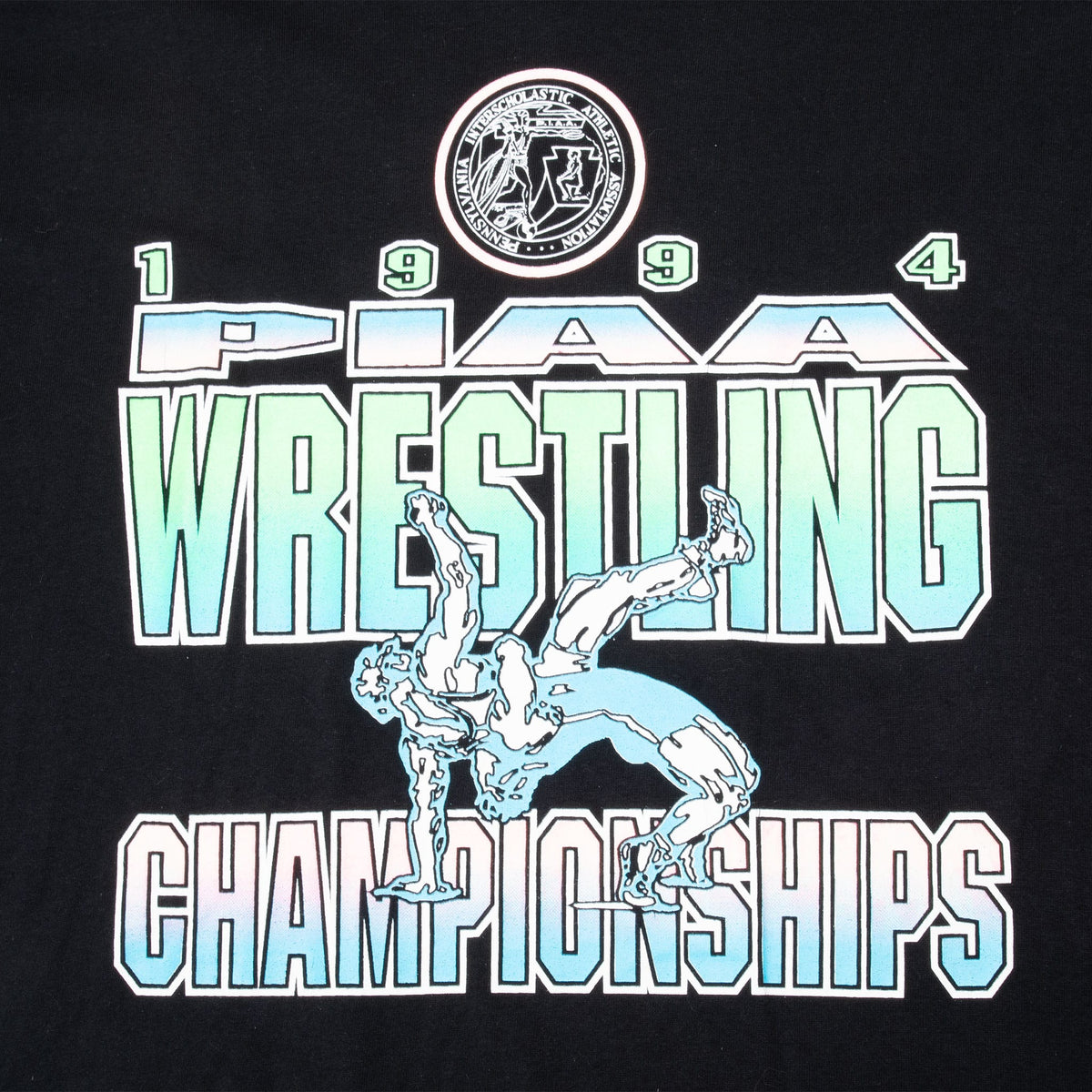 Close-up of 1994 PIAA Wrestling Championships graphic with two wrestlers