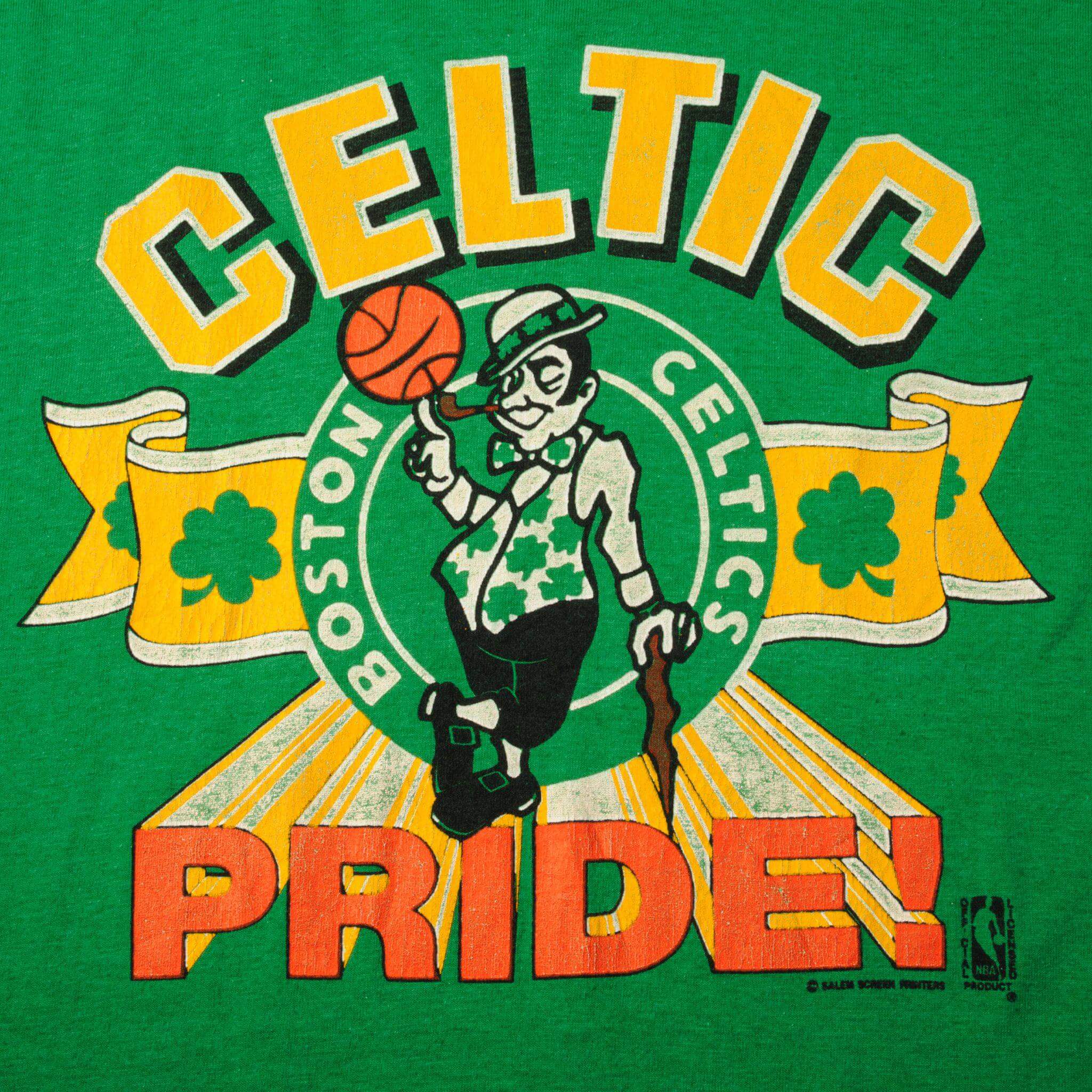Vintage NBA Boston Celtics Celtic Pride ! Tee Shirt Size Medium Made In USA With Single Stitch Sleeves.