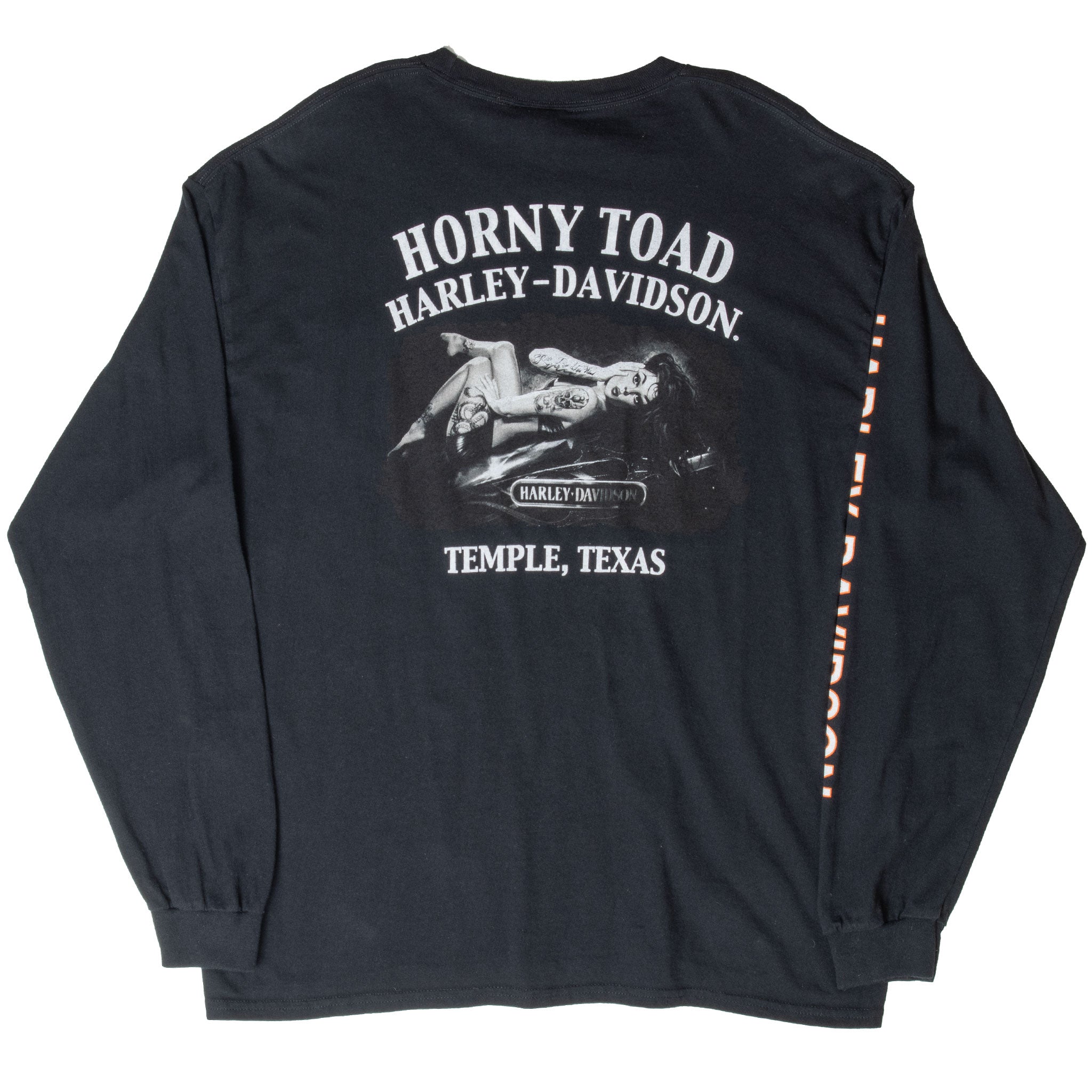 Vintage Harley Davidson Temple Texas Long Sleeve Pocket Tee Shirt Size XL