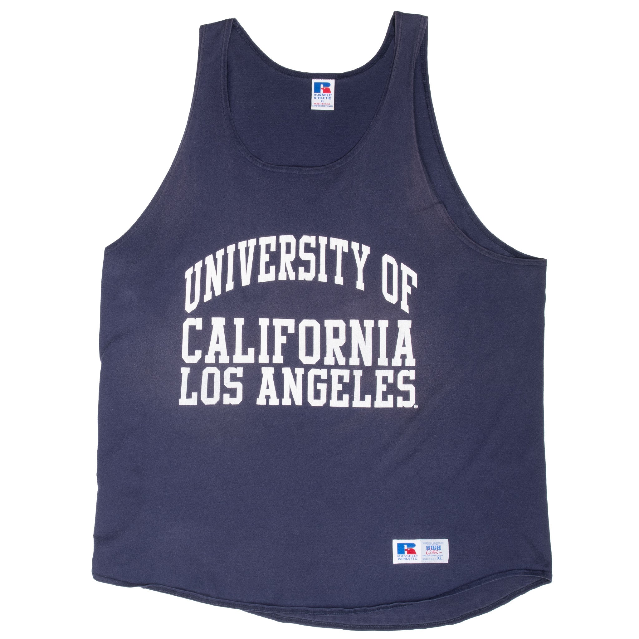 Vintage Ncaa Ucla 1990S Russell Athletic Navy Blue Tank Top Tee Shirt Size XL Made In Usa