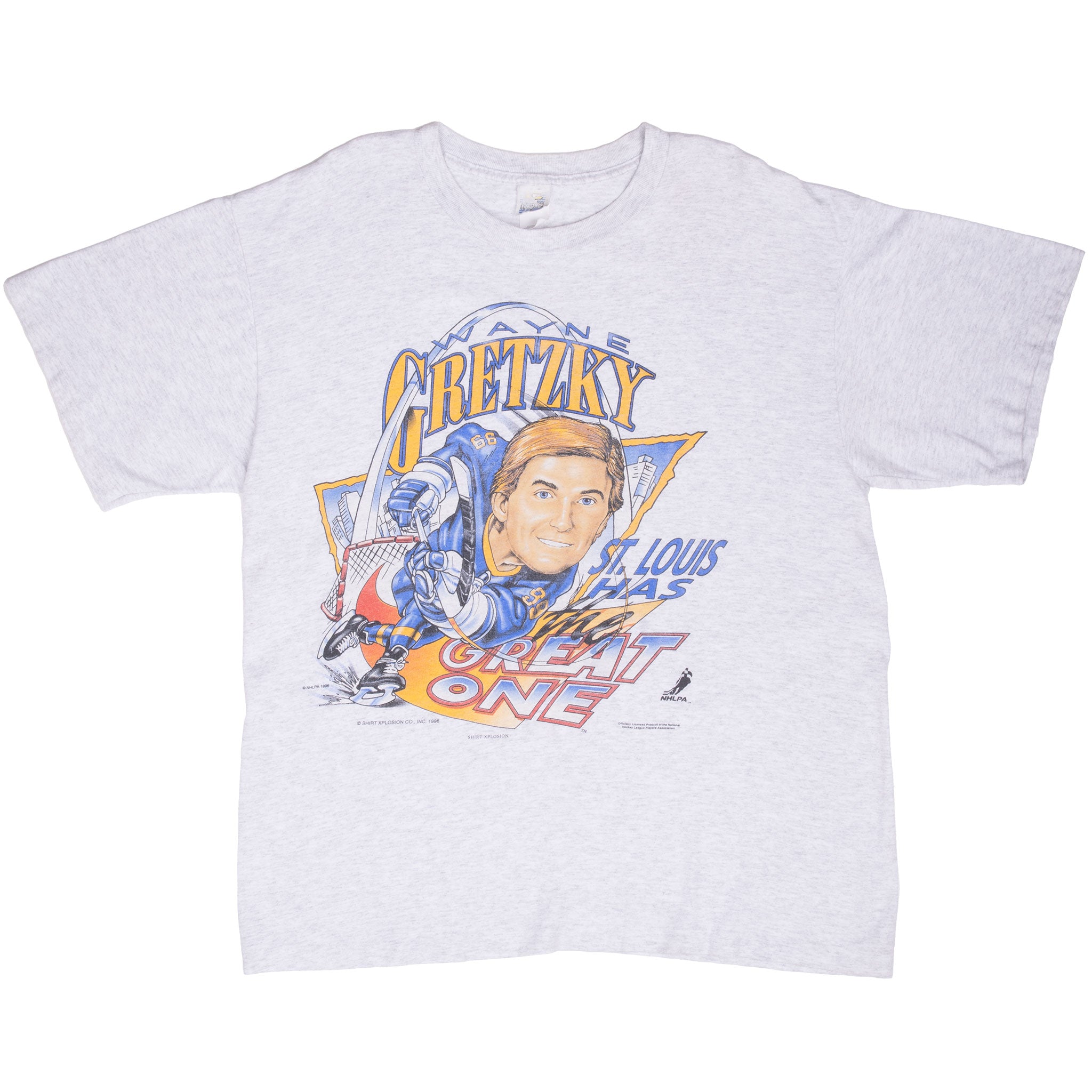 Vintage Nike Nhl St Louis Blues Wayne Gretzki Tee Shirt 1996 Size XL Made In Usa With Single Stitch Sleeves
