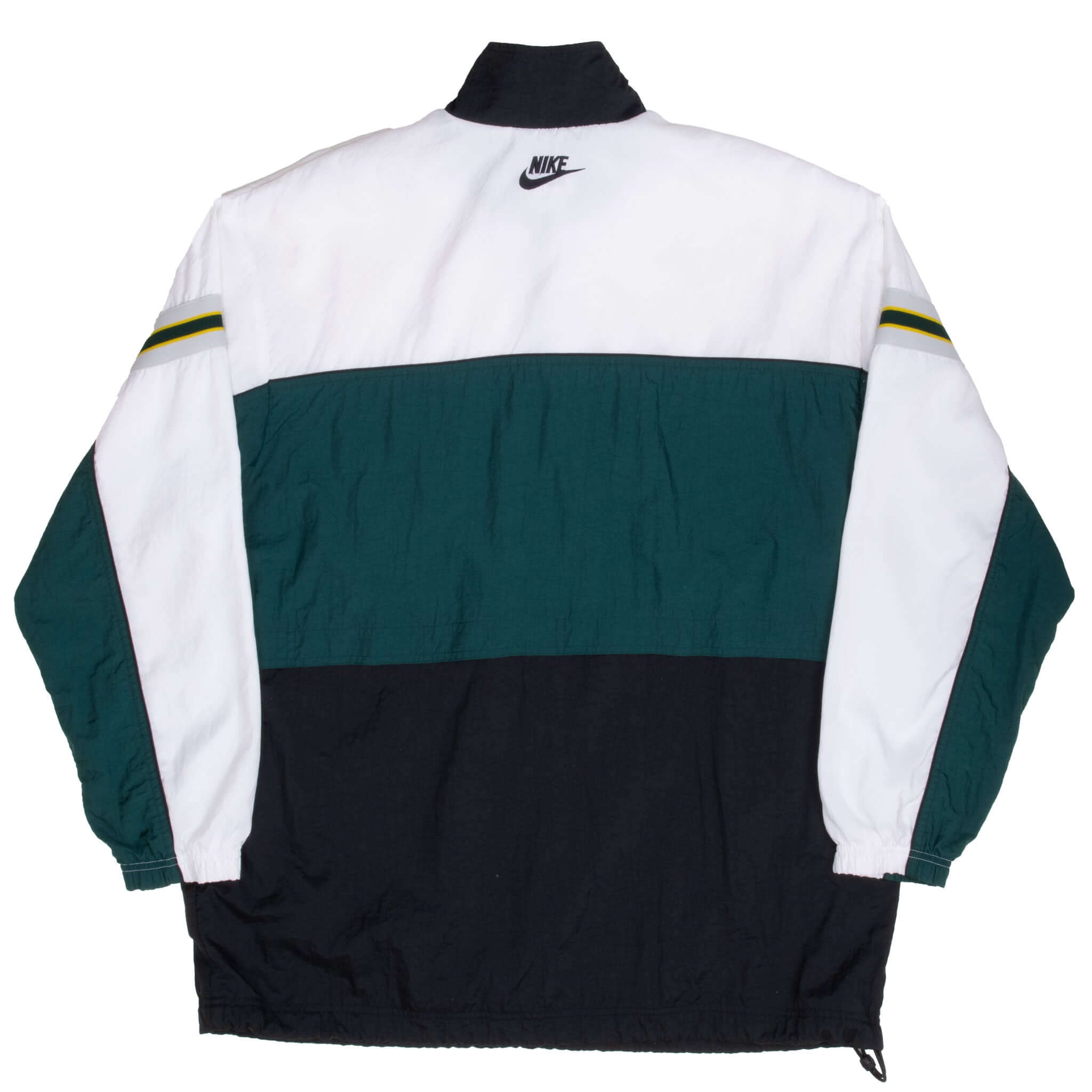 Vintage Nike Classic Swoosh Green And White Windbreaker Pullover Jacket 1990S Size XL