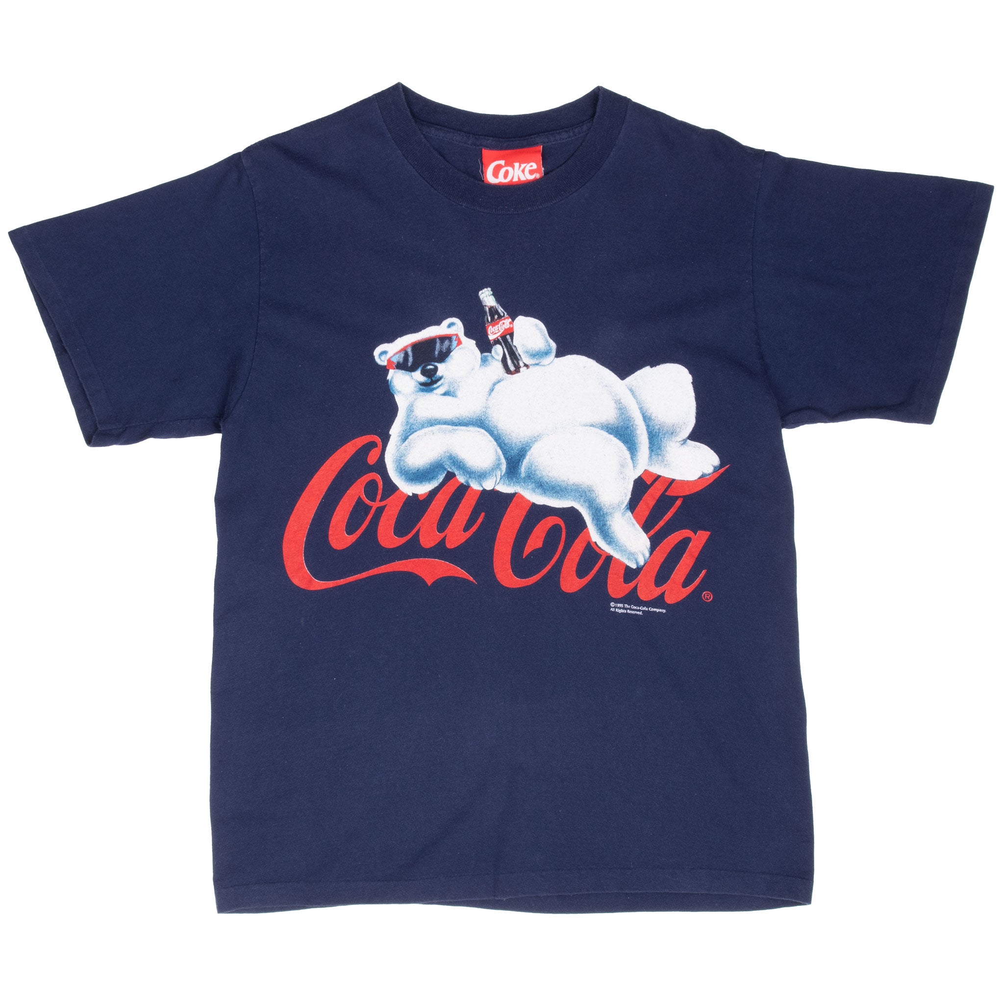 Vintage Coca Cola Polar Bear Tee Shirt 1995 Size Medium Made In USA With Single Stitch Sleeves
