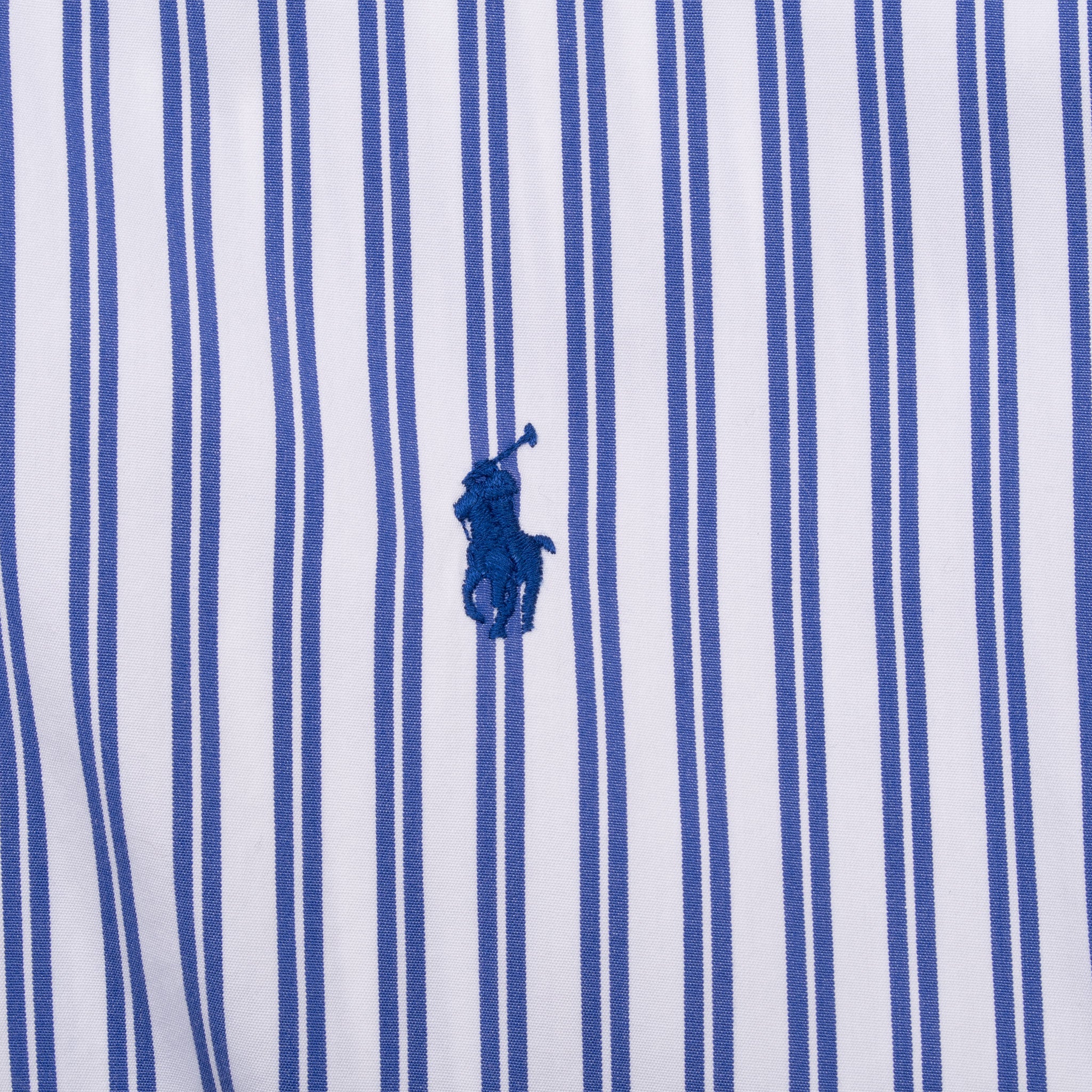 Vintage Ralph Lauren Blue Striped Shirt 1990S Size Medium 16 X 32 - 33
