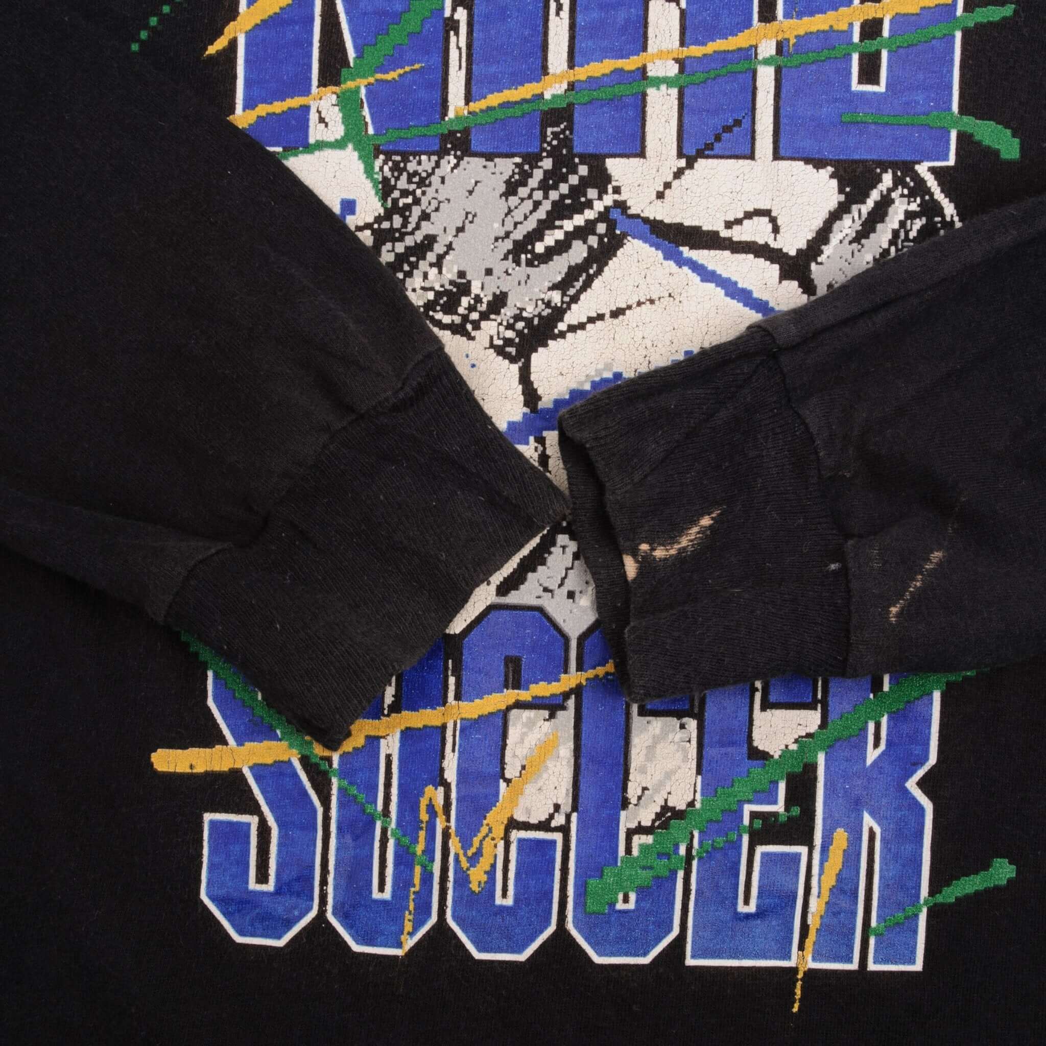 Vintage Nike Soccer Long Sleeve Tee Shirt Late 1980S Size Medium Made In USA With Single Stitch.