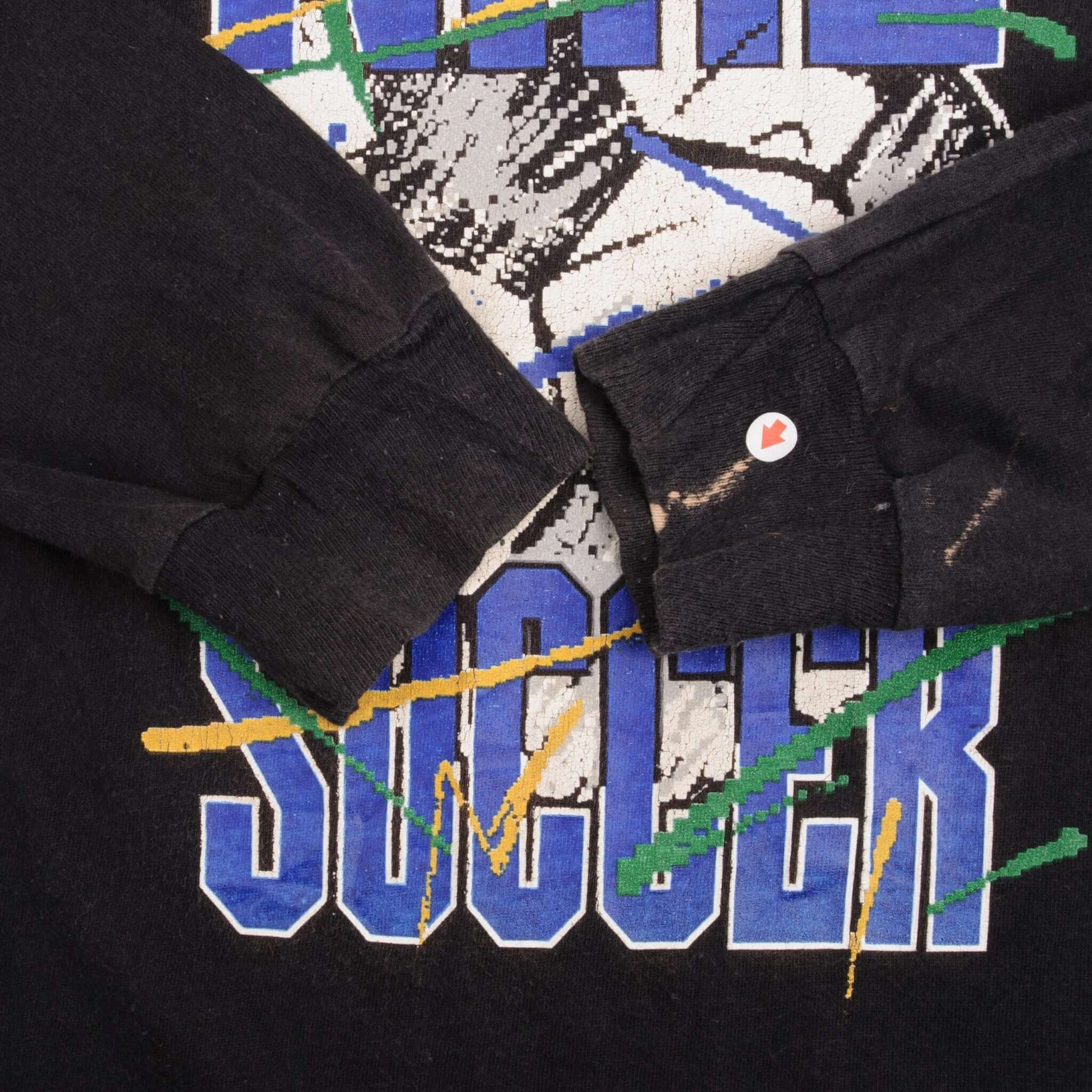 VINTAGE NIKE SOCCER LONG SLEEVE TEE SHIRT LATE 1980S SIZE MEDIUM MADE IN USA