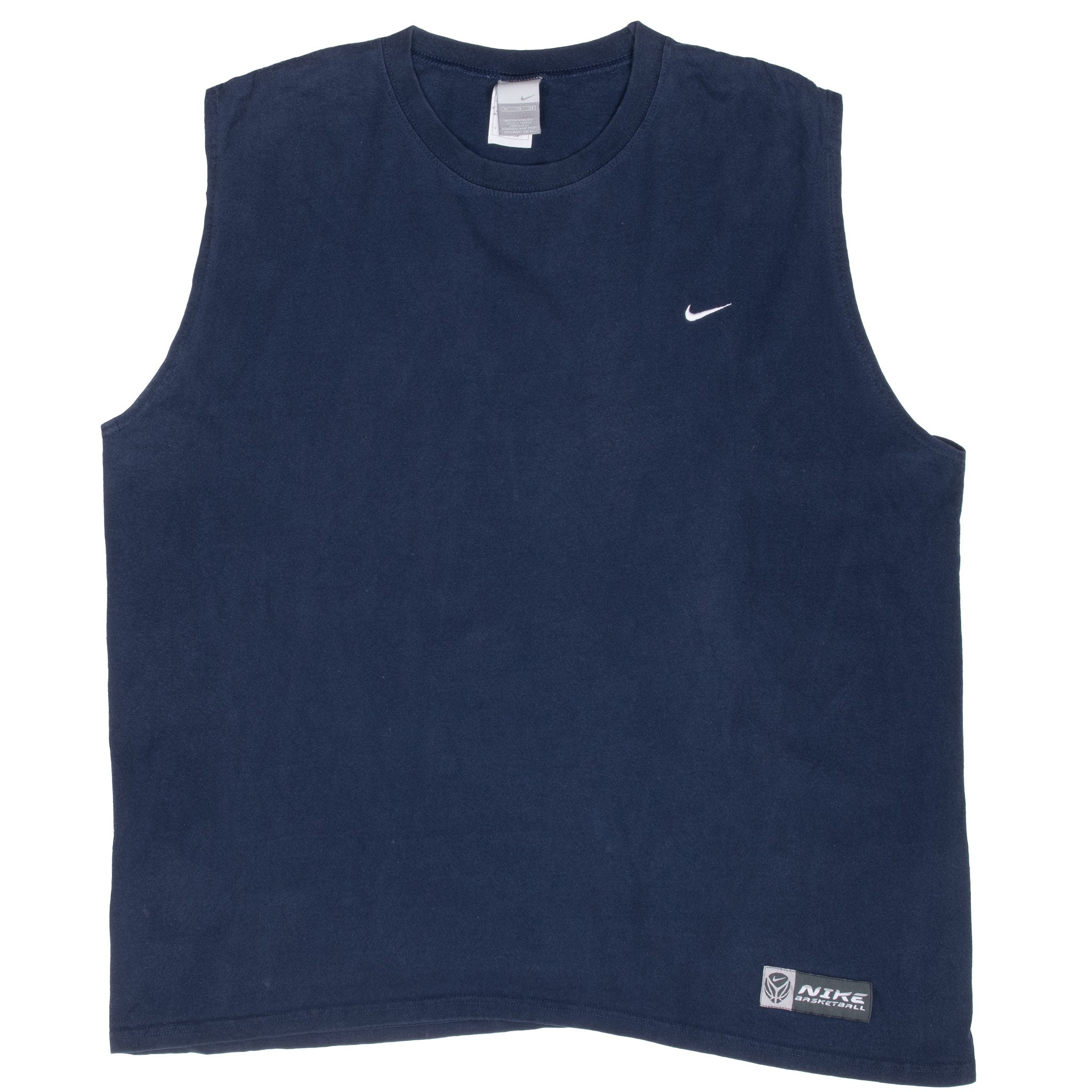 Vintage Nike Swoosh Navy Blue Tank Top Tee Shirt 2000S Size XL