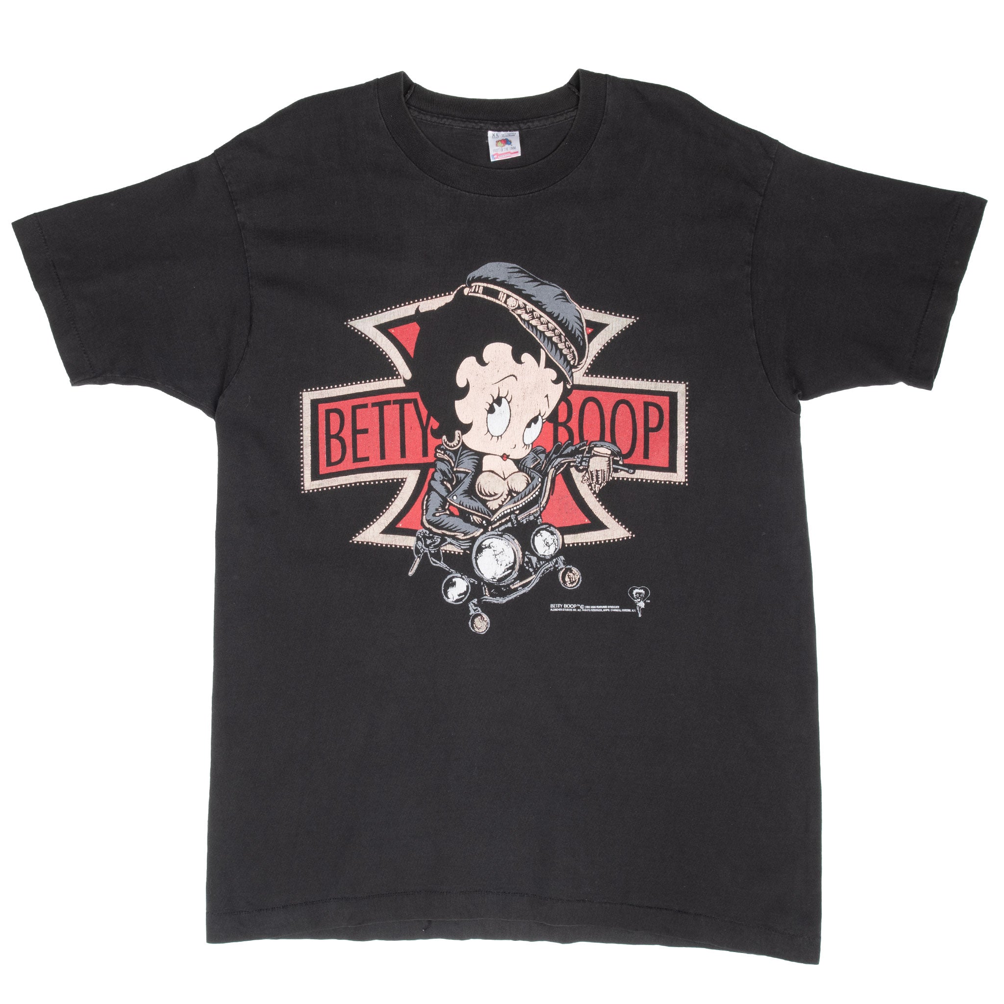 Vintage Betty Boop Biker Harley Tee Shirt 1992 Size XL Made In Usa With Single Stitch Sleeves