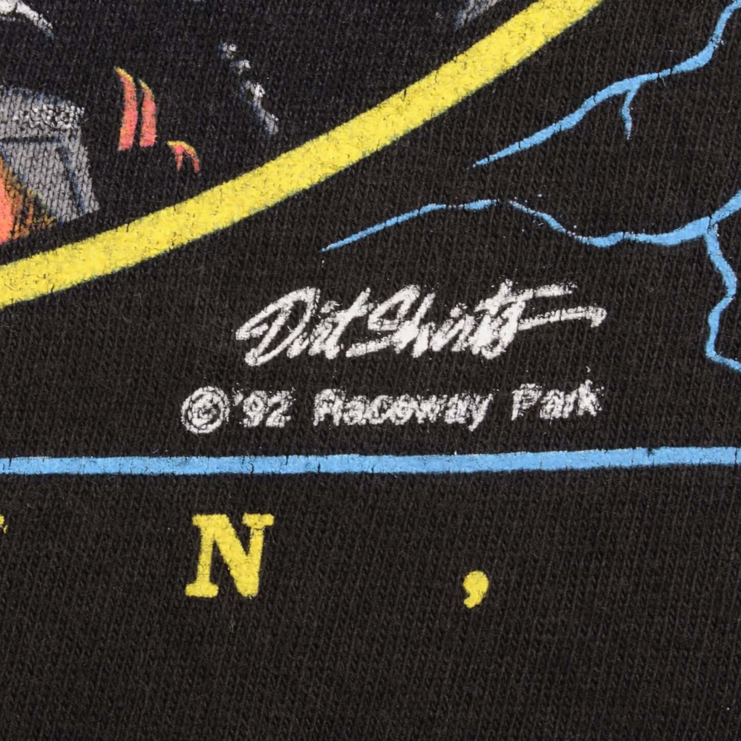 Vintage Drag Racing NHRA Raceway Park Englishtown Nj 1992 Tee Shirt Size XL With Single Stitch Sleeves