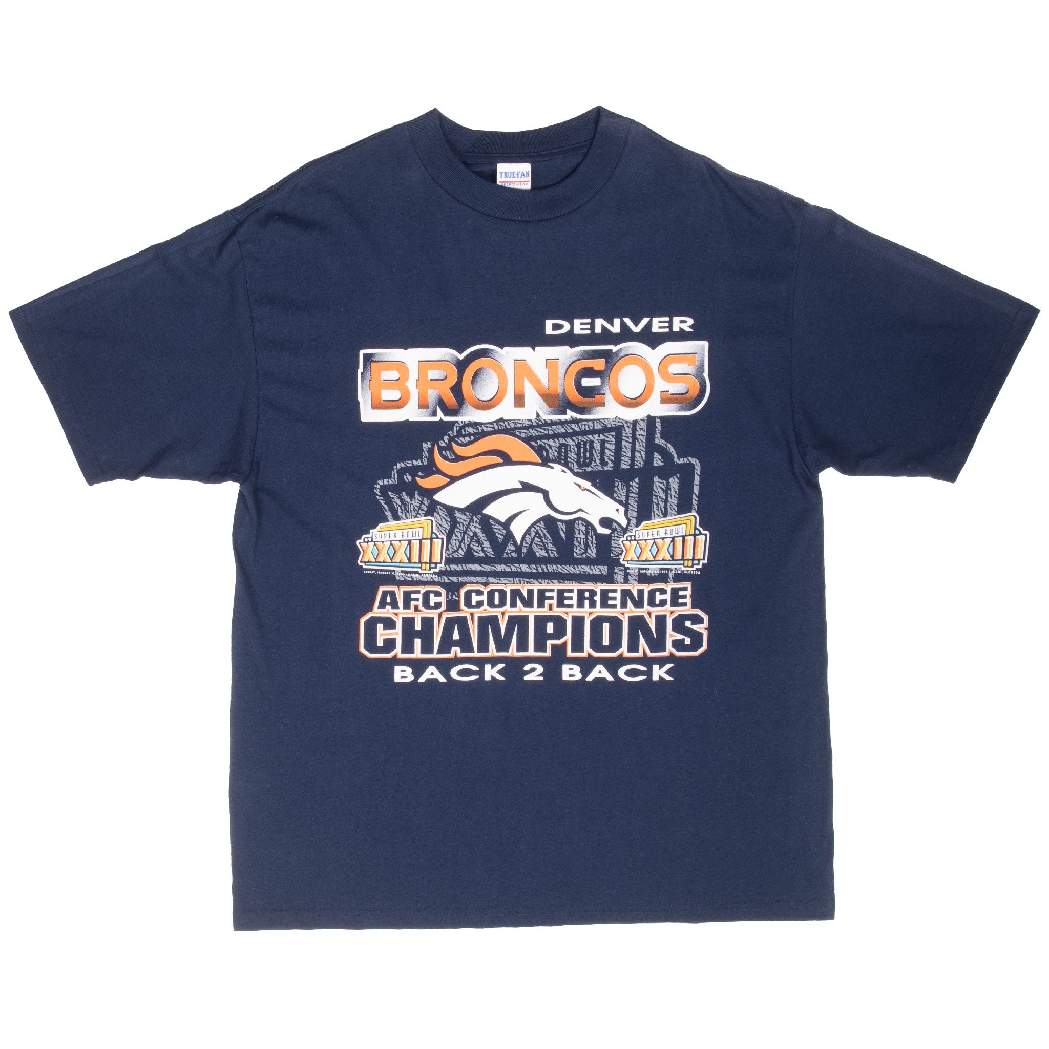 VINTAGE NFL DENVER BRONCOS AFC CHAMPIONS 1999 TEE SHIRT LARGE