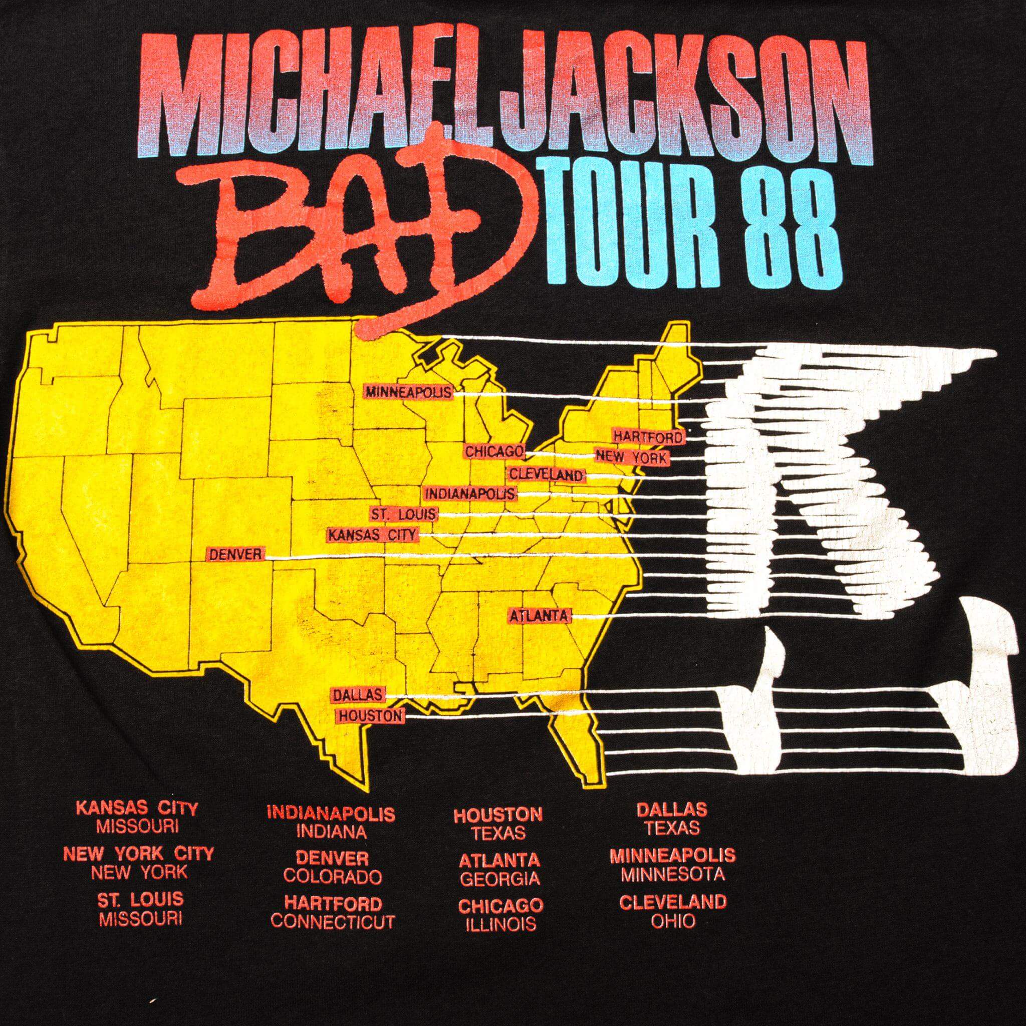 VINTAGE MICHAEL JACKSON BAD TOUR TEE SHIRT 1988 SIZE SMALL MADE IN USA