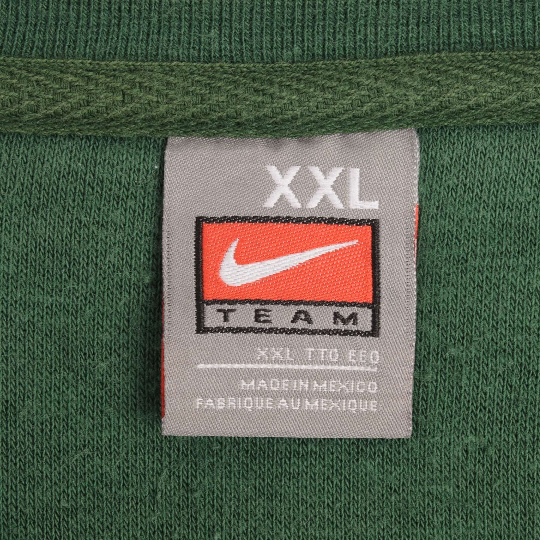 Vintage Nike Center Swoosh Green Crewneck Sweatshirt 2000S Size 2XL