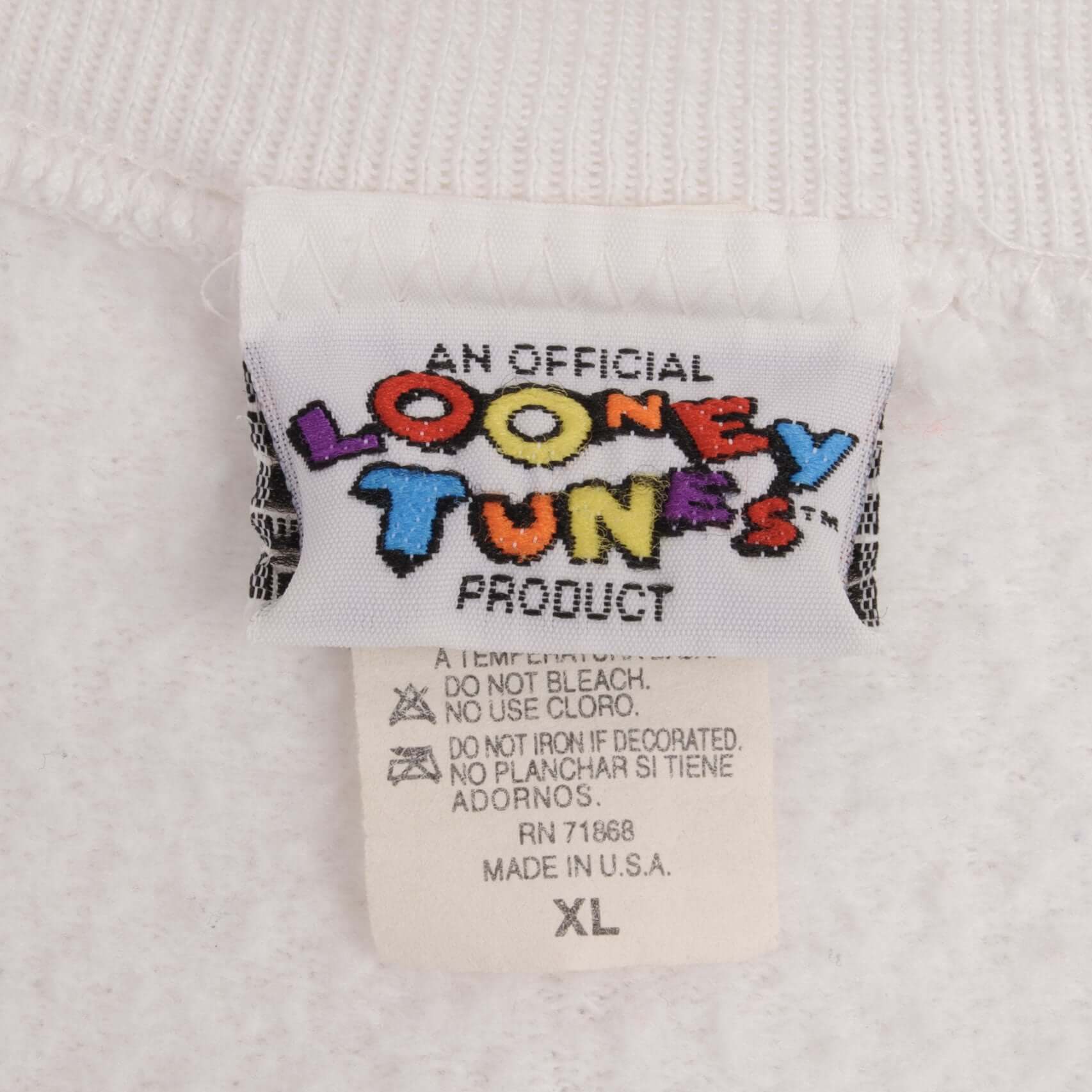 Vintage Looney Tunes Taz Unleash The Beast Sweatshirt 1995 Size XL Made In USA