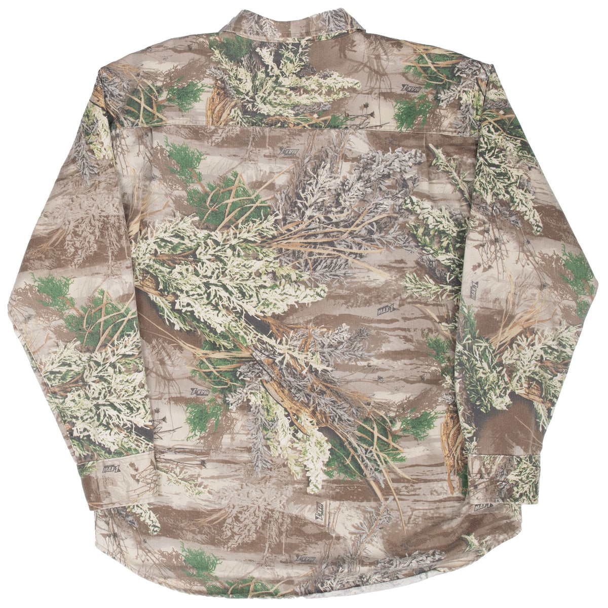 Back of Cabela's Advantage camouflage long-sleeve hunting shirt