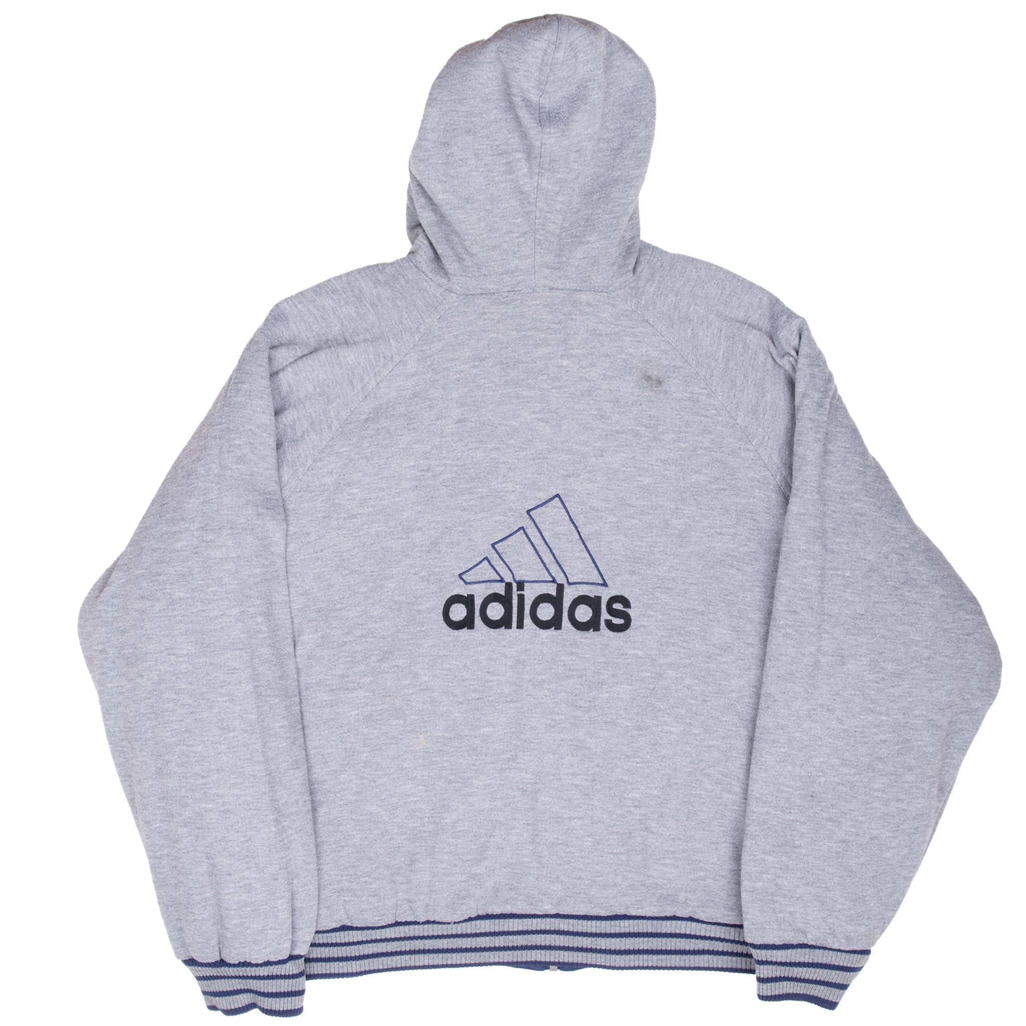 Vintage Adidas Reversible Nylon Windbreaker Hooded Jacket 1990S Size XL