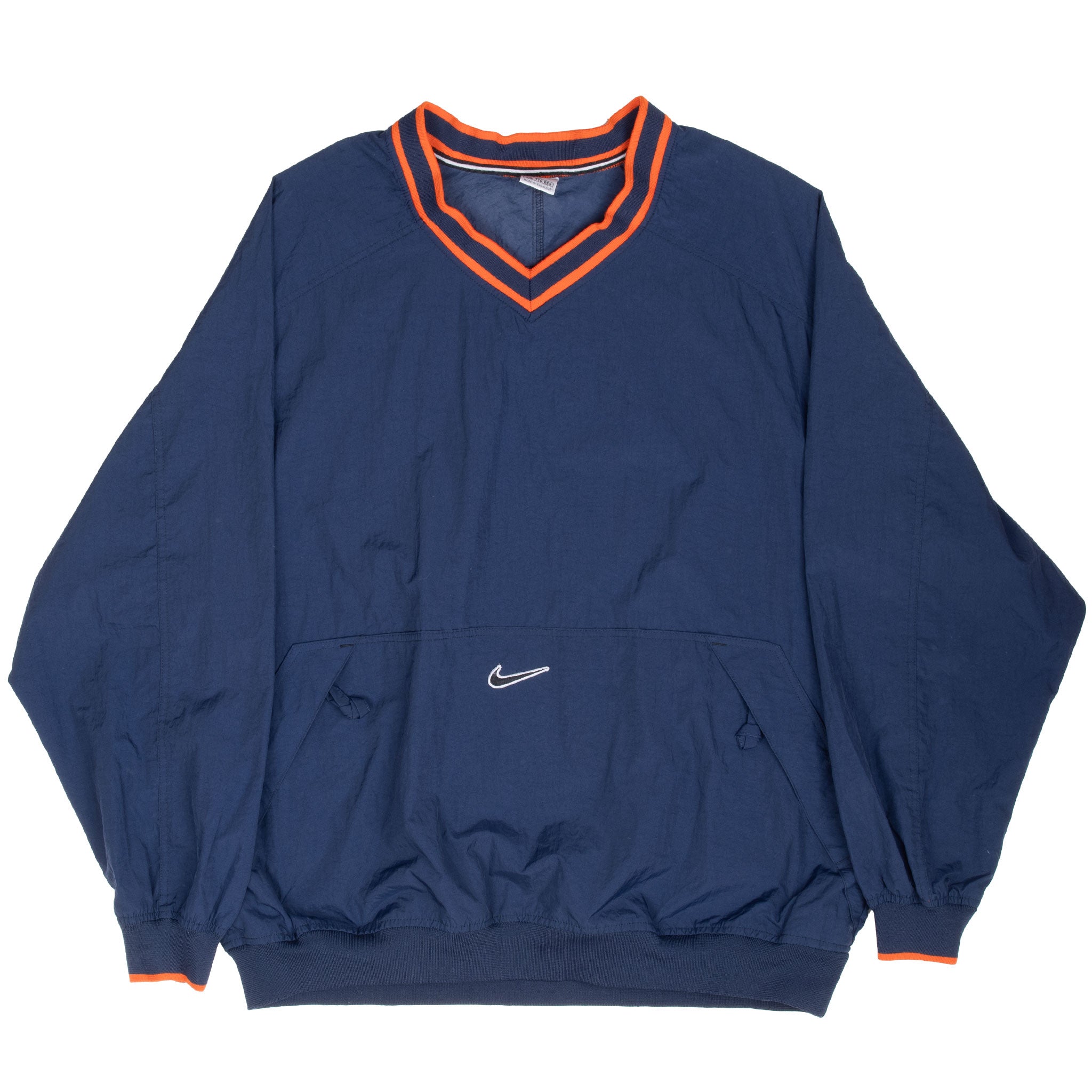 Vintage Nike Center Swoosh Blue Pullover Windbreaker Jacket 1990S Size 2XL