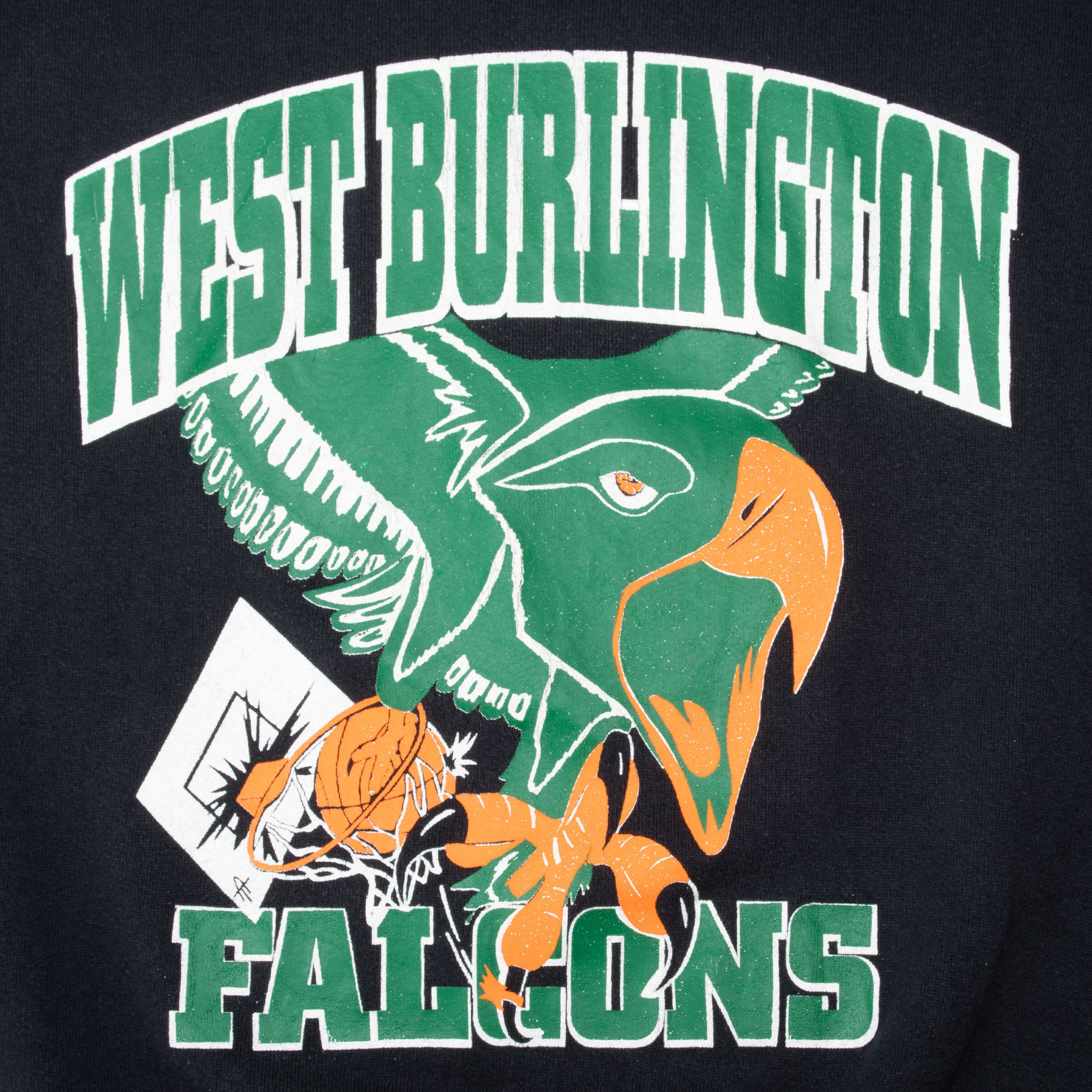 Vintage West Burlington High School Falcons 1990S Sweatshirt Size Large Made In Usa