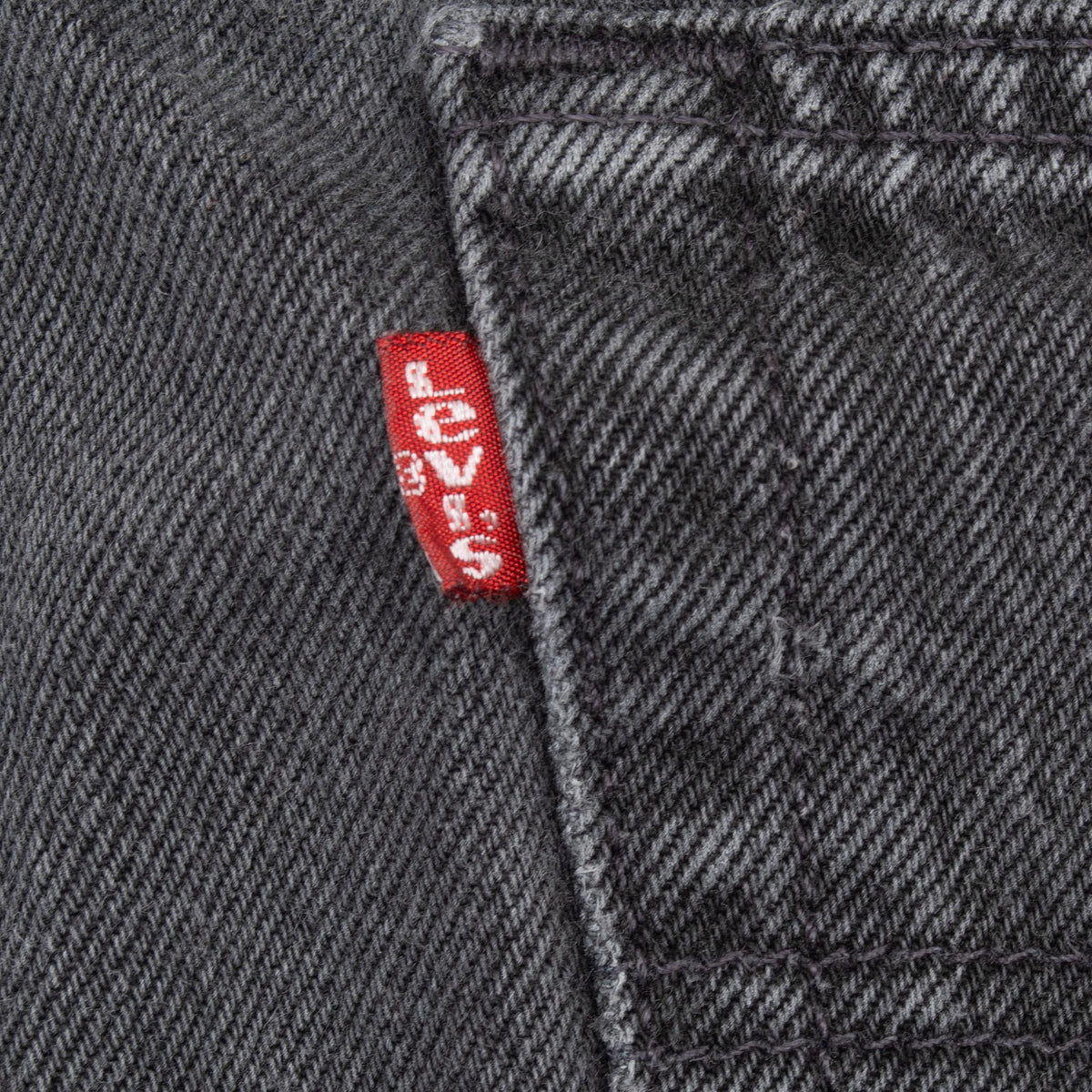 Close-up of Levi's red tab beside the rear pocket