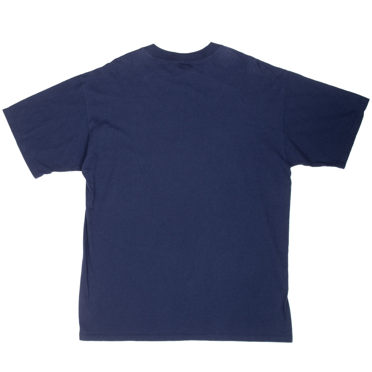 Plain back of navy Russell Athletic short-sleeve T-shirt