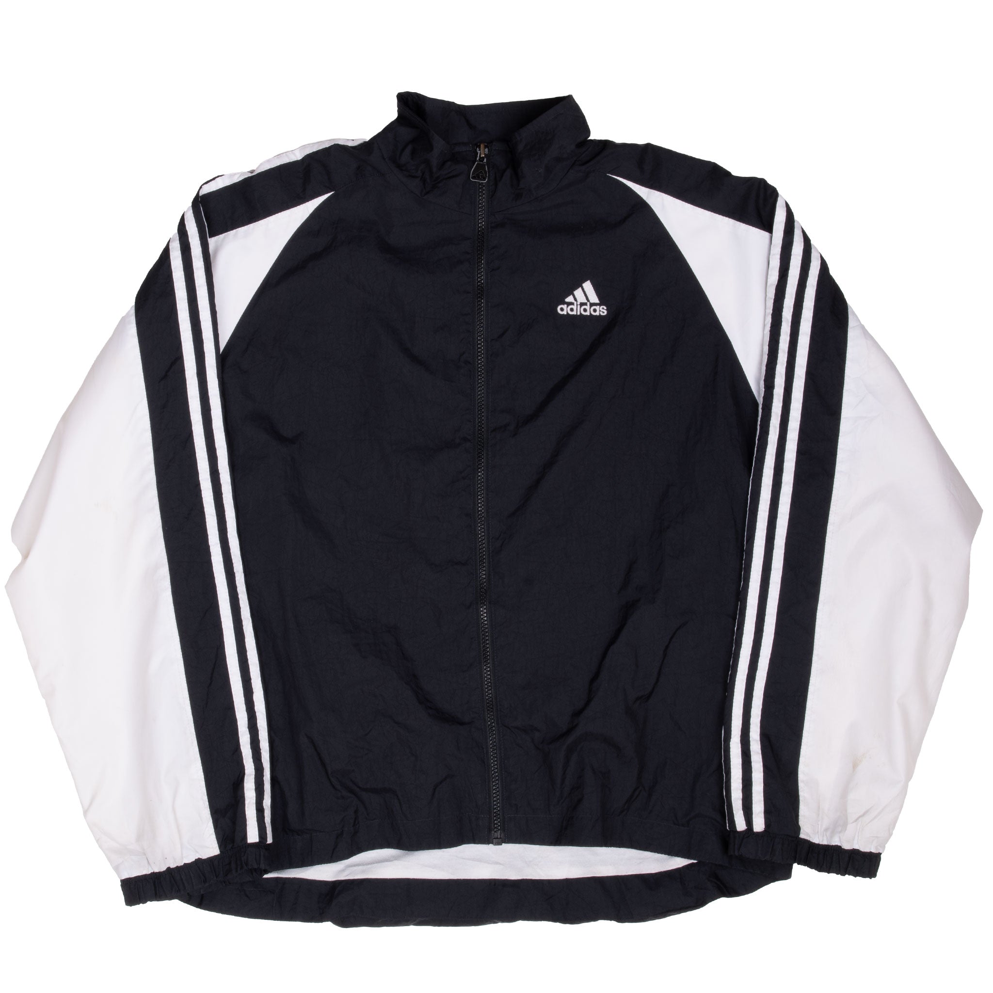 Vintage Adidas 3 Stripes Black Windbreaker Jacket 1990S Size Xl