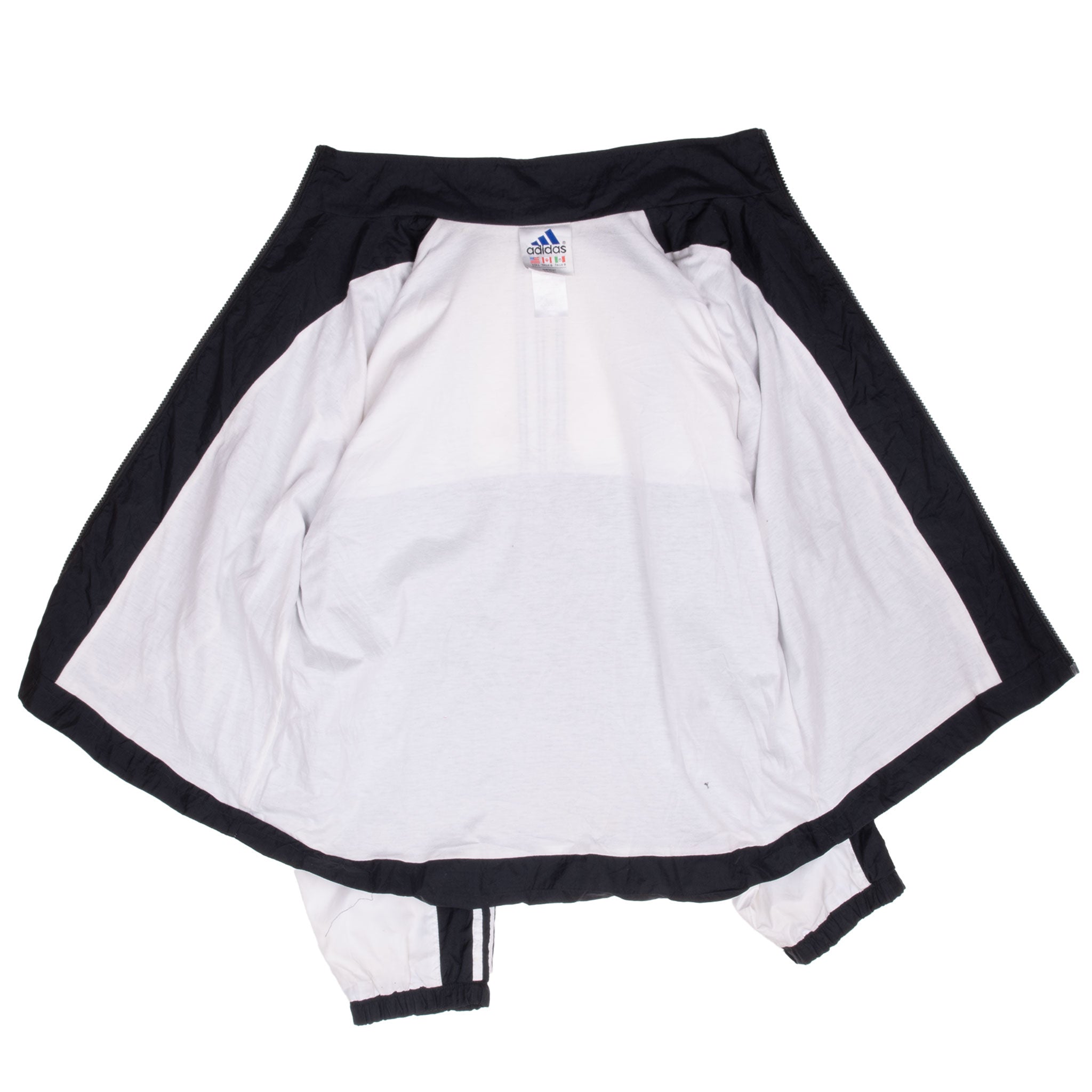 Vintage Adidas 3 Stripes Black Windbreaker Jacket 1990S Size Xl